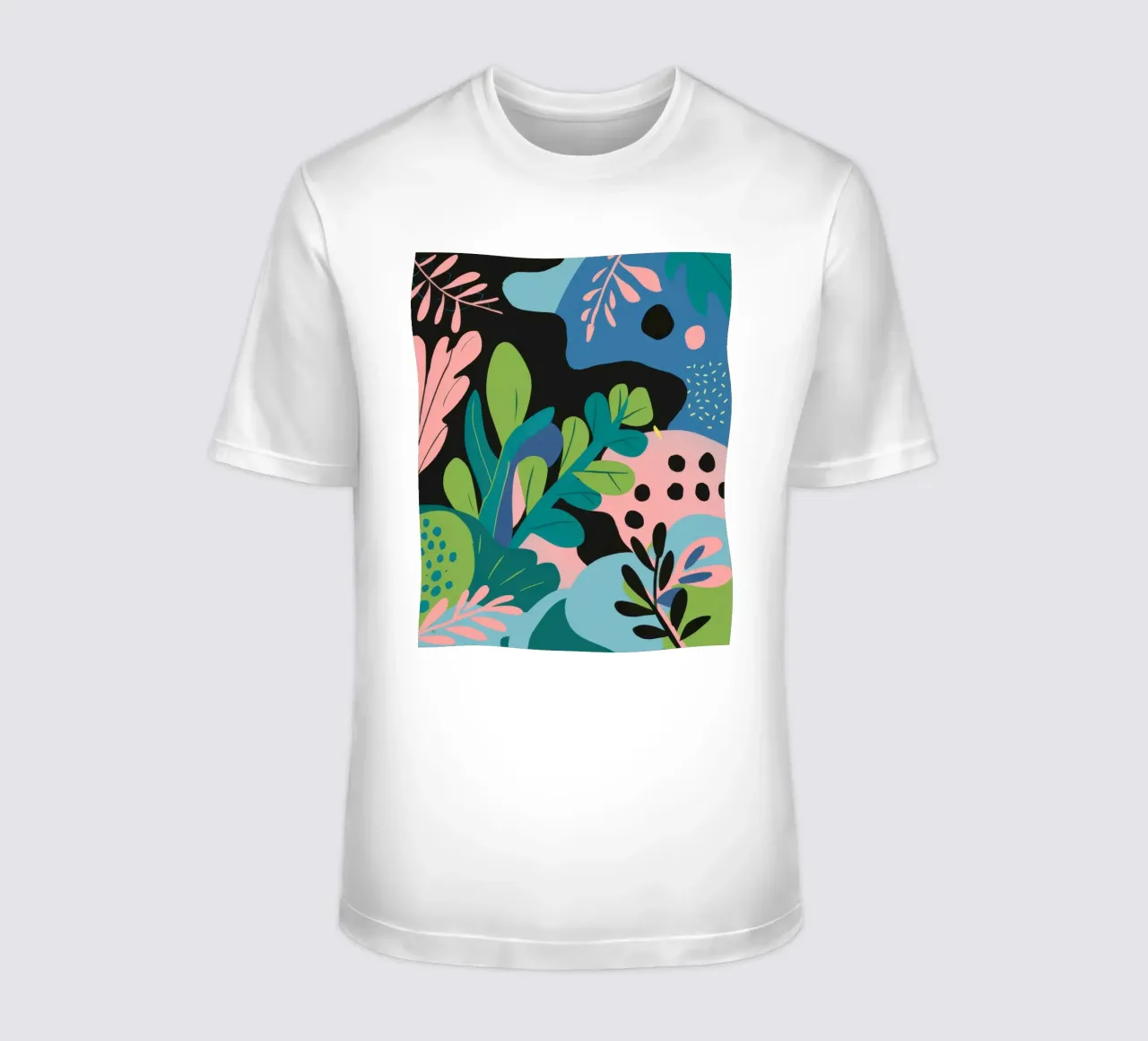 Astratto botanico giocoso t-shirt da Line Fable