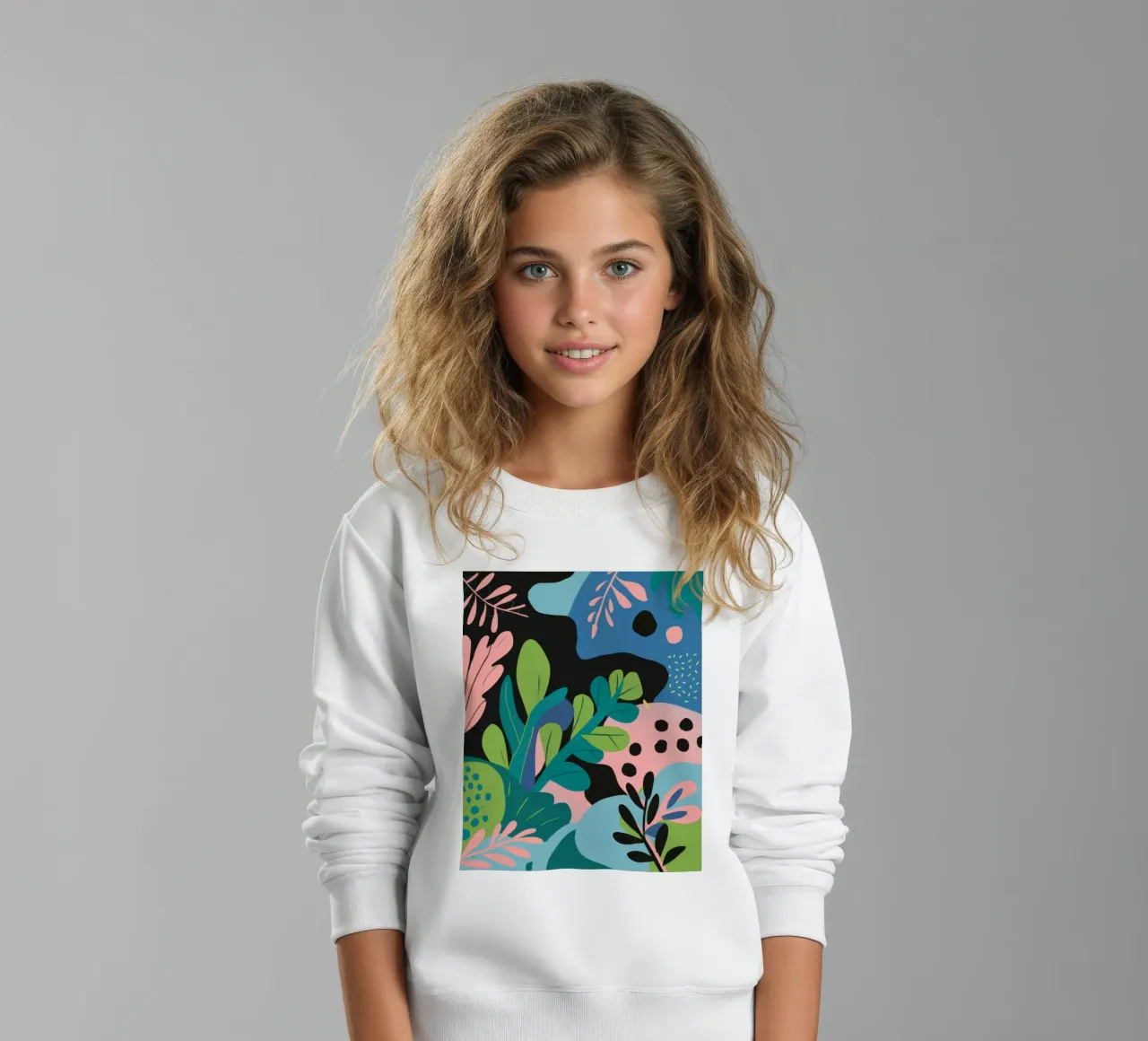 Astratto botanico giocoso felpa bambino da Line Fable