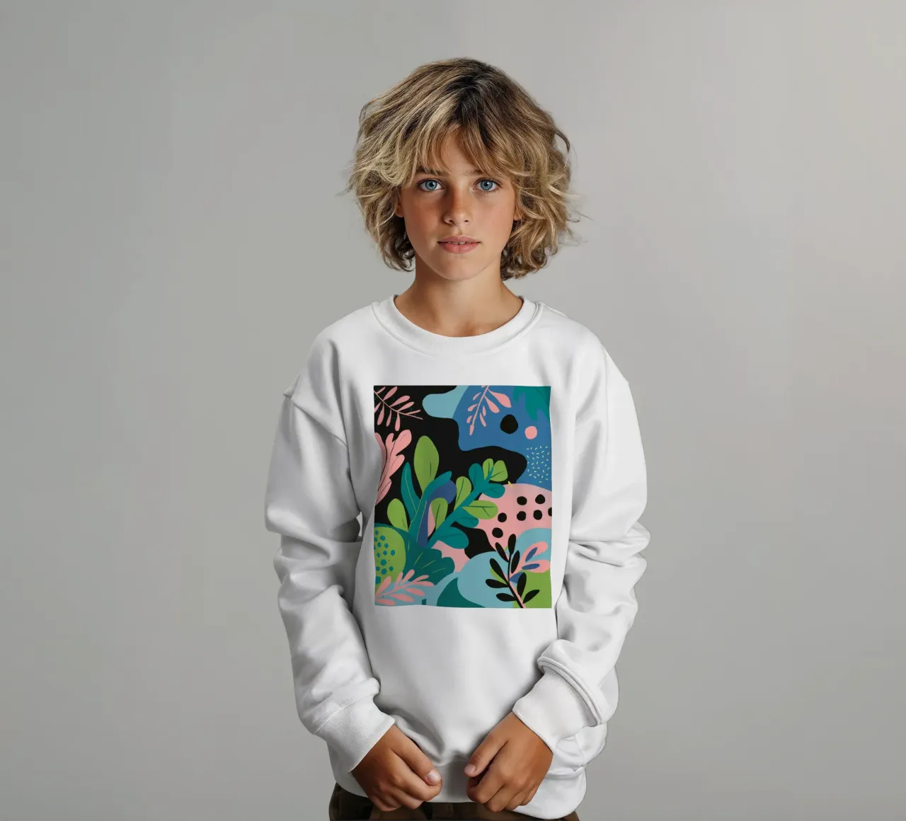 Astratto botanico giocoso felpa bambino da Line Fable