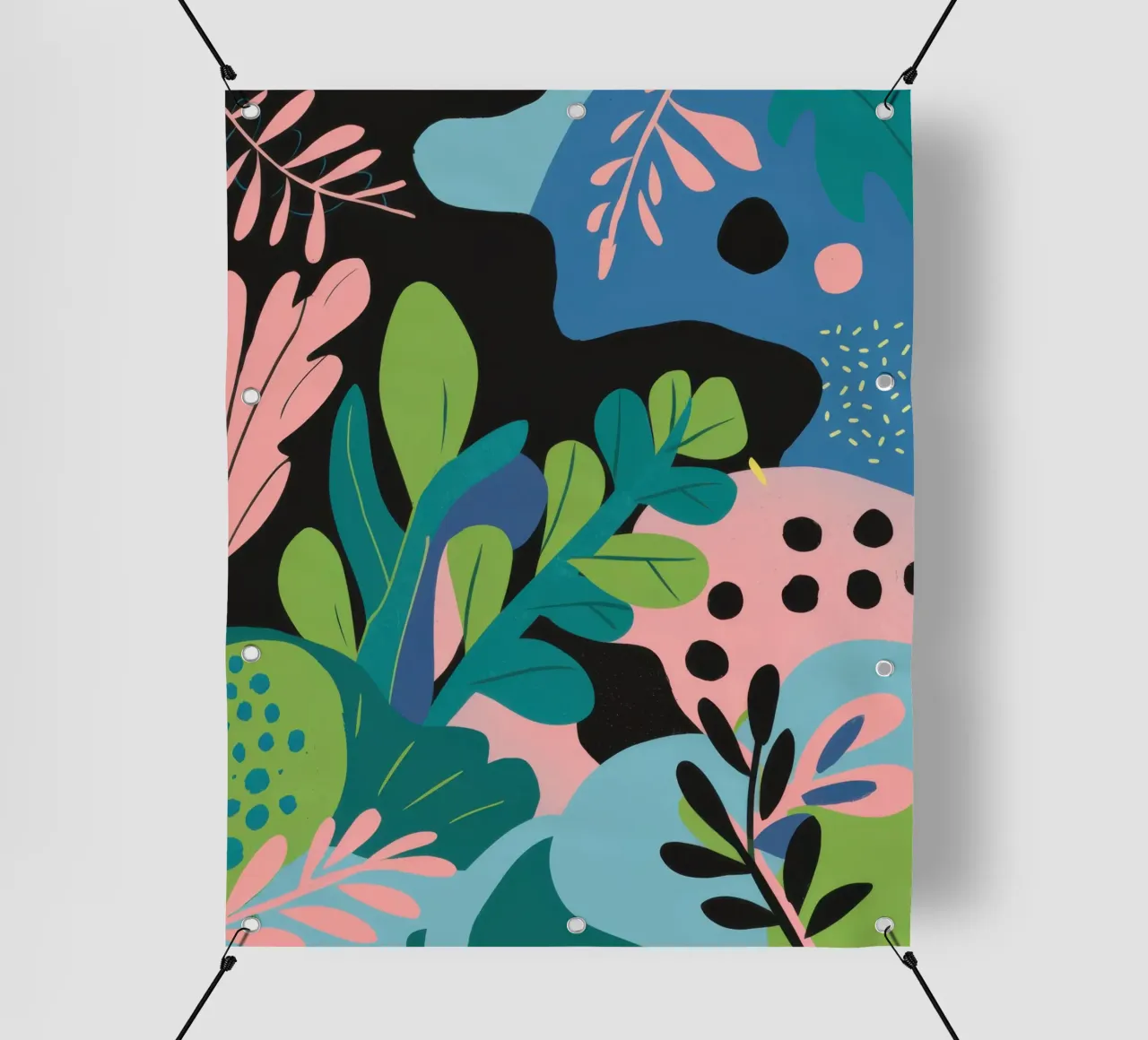 Astratto botanico giocoso telo in pvc da Line Fable