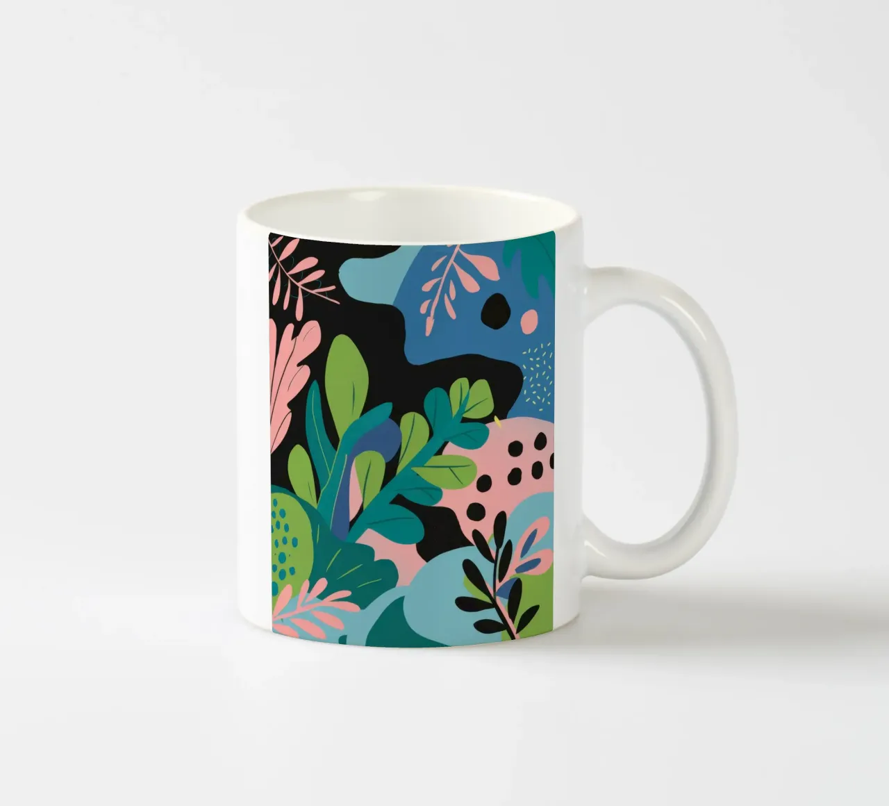 Astratto botanico giocoso tazza in ceramica da Line Fable