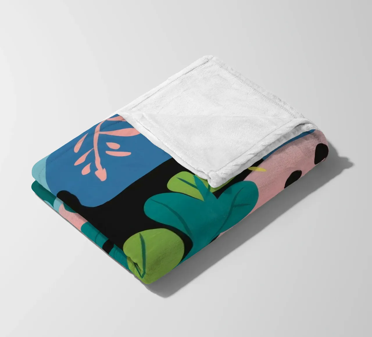 Astratto botanico giocoso coperta in pile da Line Fable