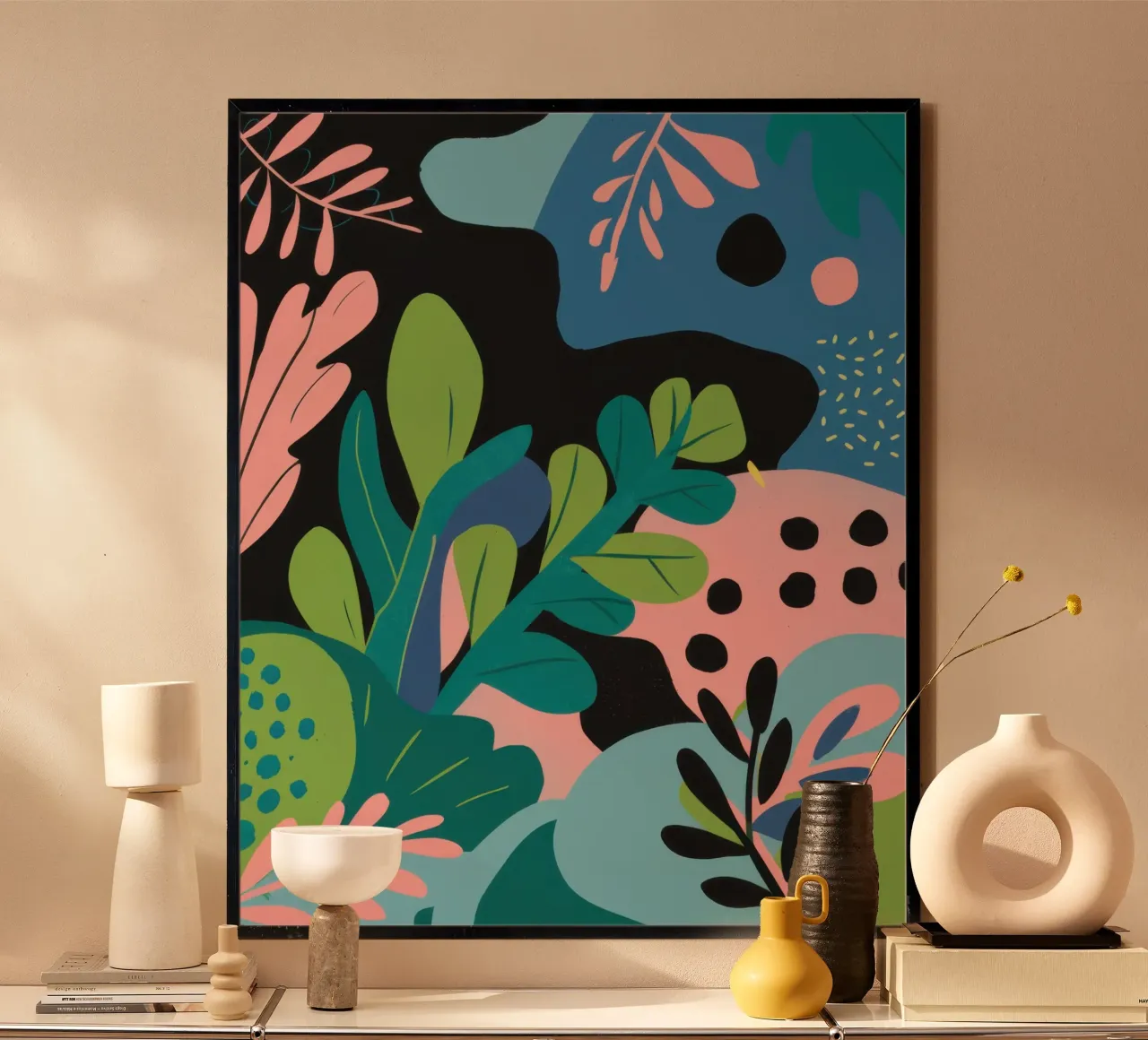 Astratto botanico giocoso poster da Line Fable