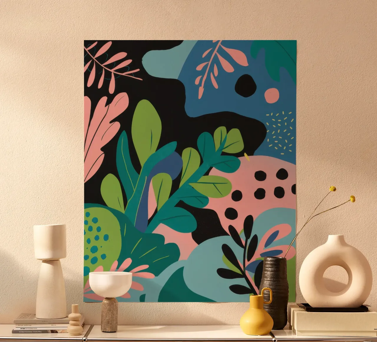 Astratto botanico giocoso poster da Line Fable