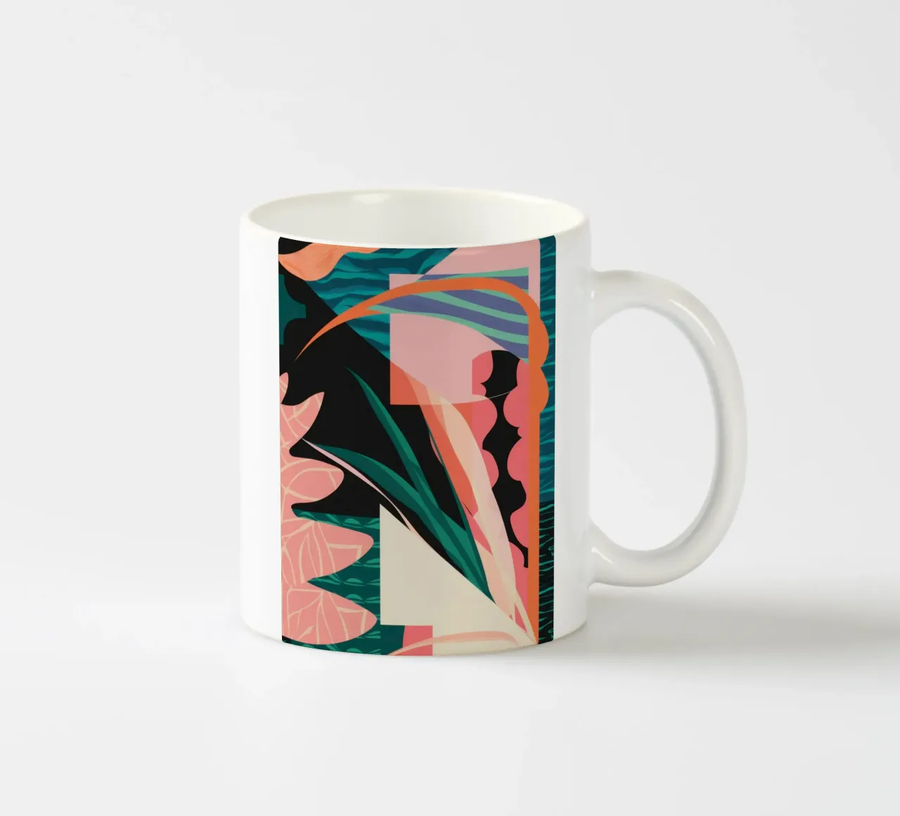 Rosa astratto e spigoloso tazza in ceramica da Lunar Valentina
