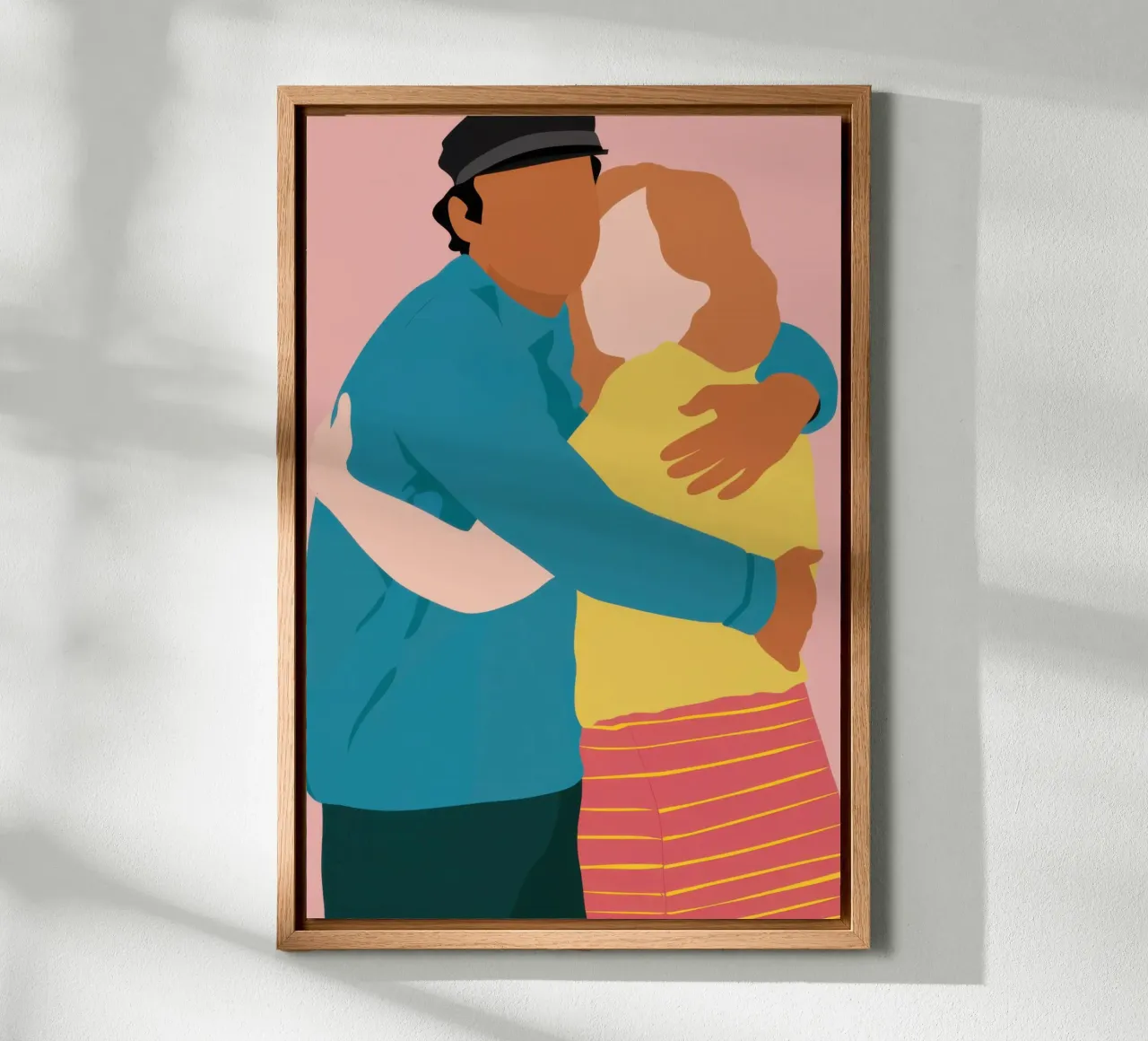 Liefdevolle omhelzing Warmte canvas met Baklijst van Obs Canvas