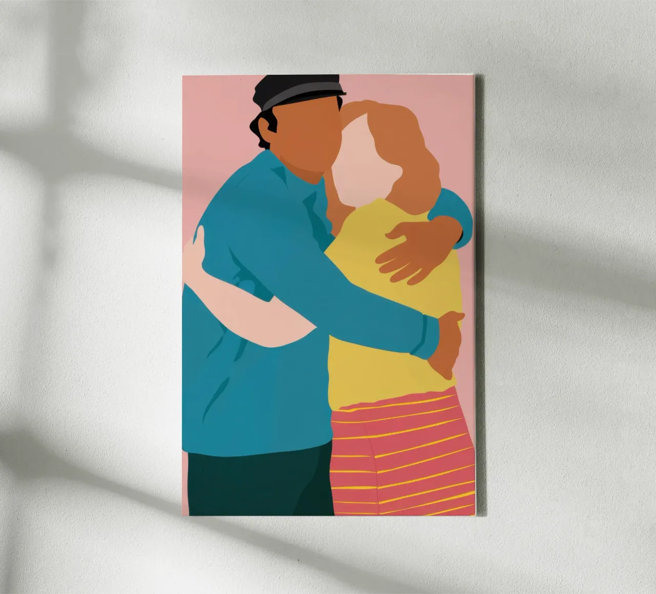 Liefdevolle omhelzing Warmte canvas met Baklijst van Obs Canvas
