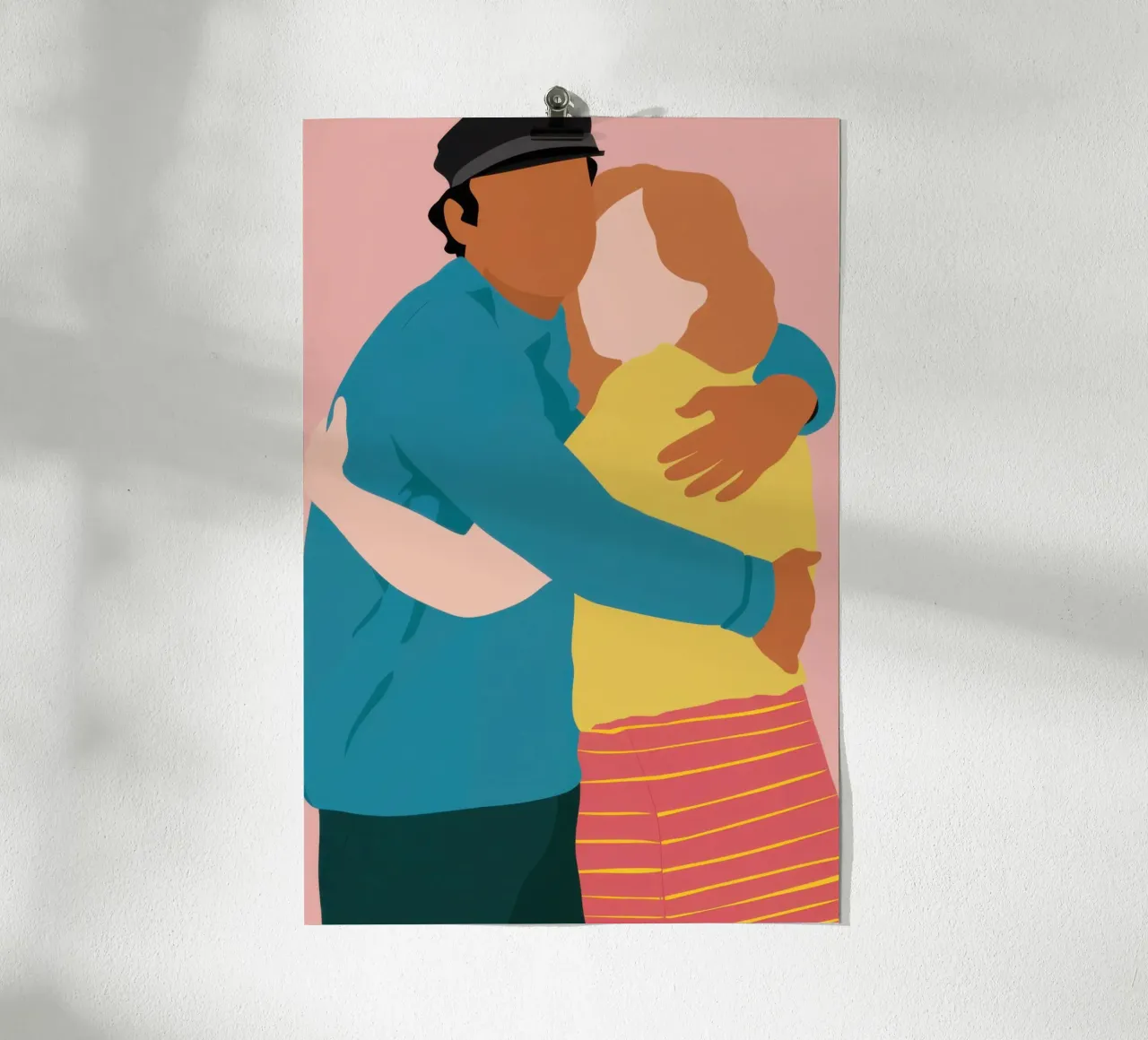 Abbraccio amorevole Calore poster con telaio in legno da Obs Canvas