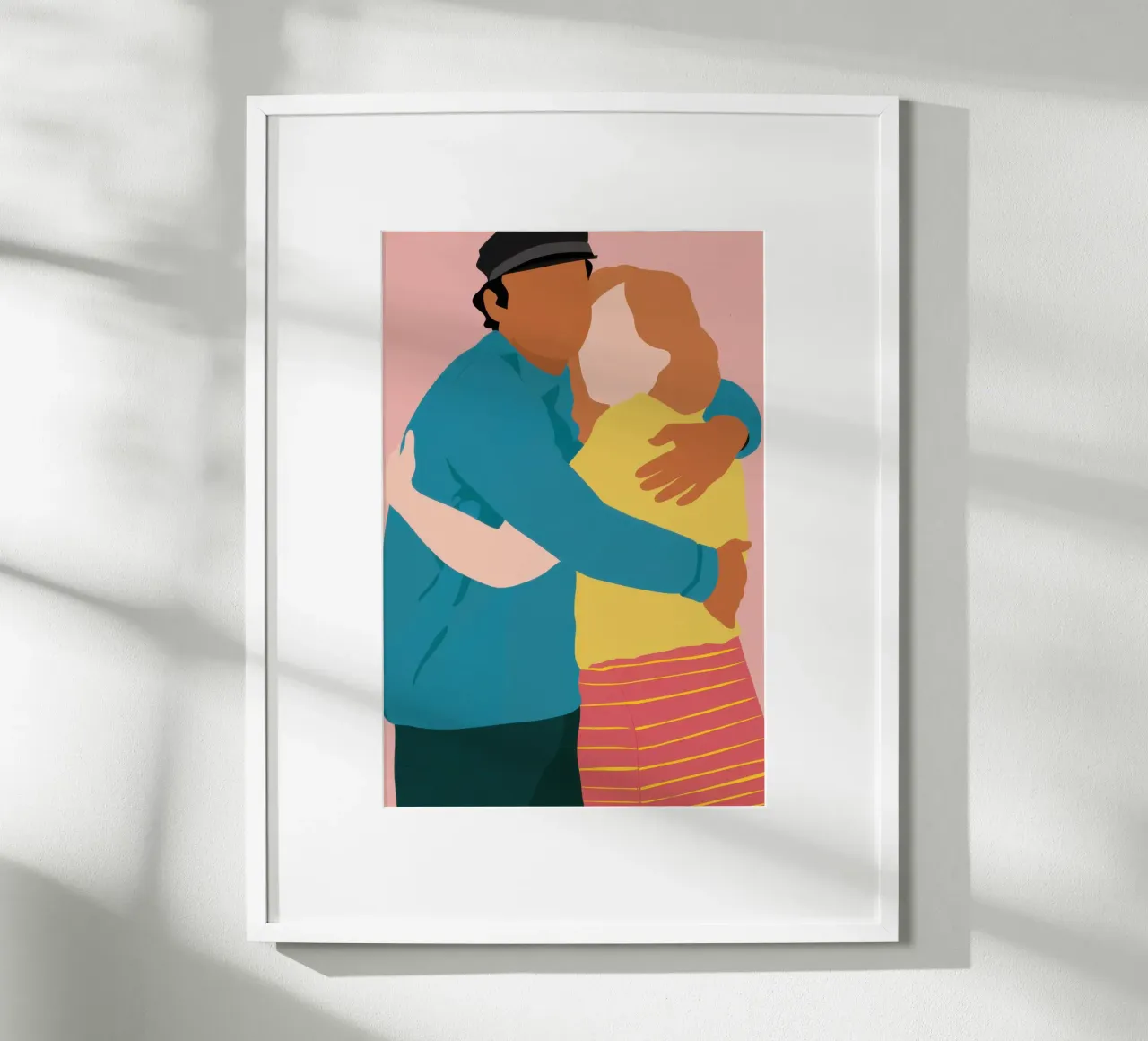 Abbraccio amorevole Calore poster con telaio in legno da Obs Canvas