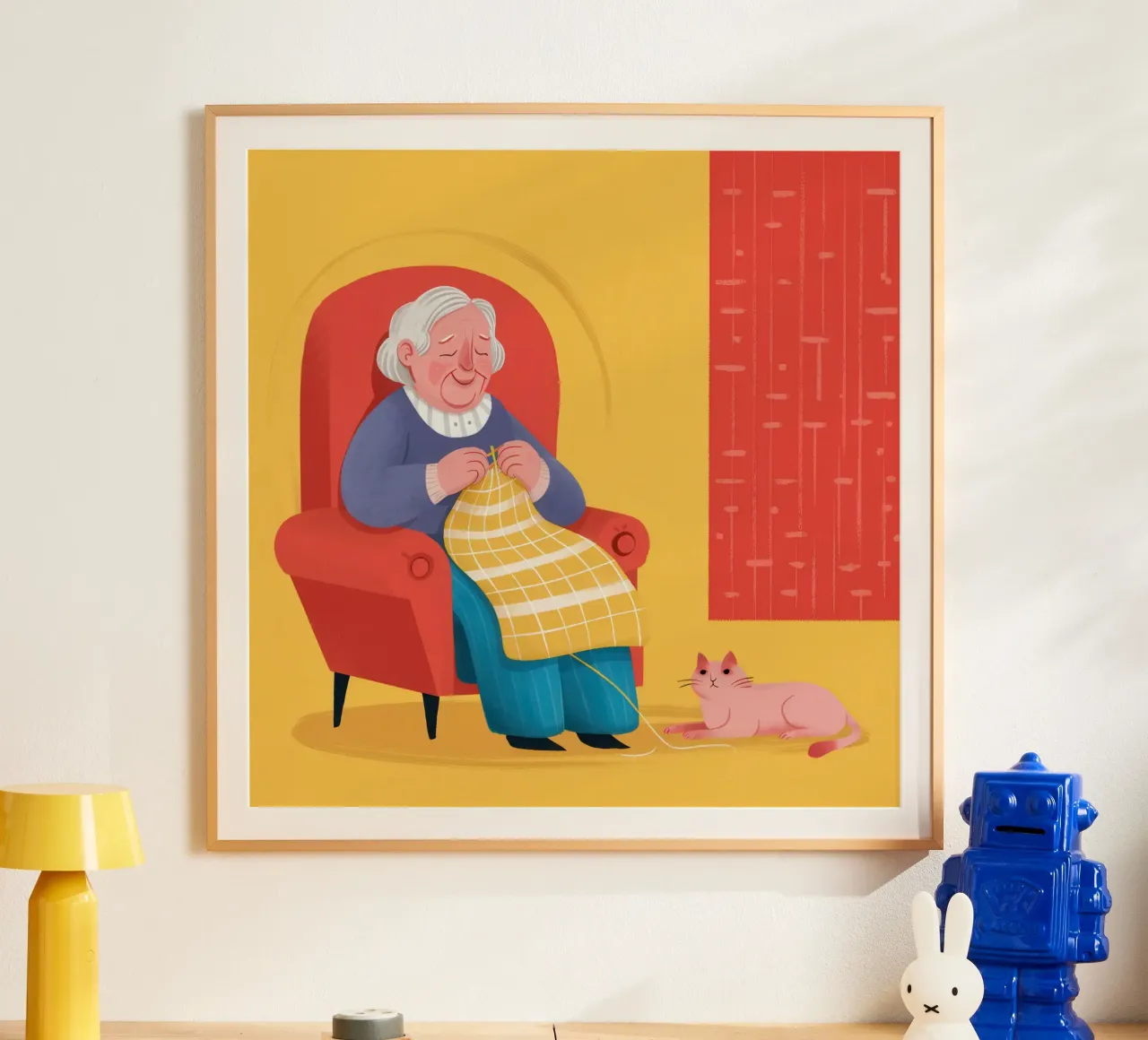 L'angolo accogliente della nonna poster con telaio in legno da Thistle Bloom