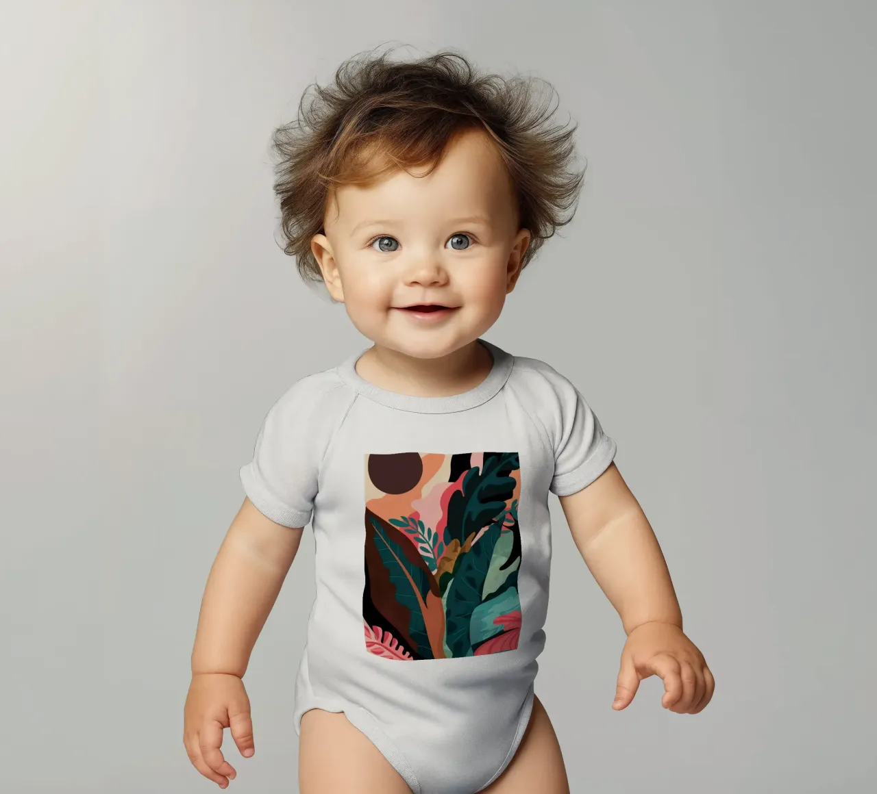 Sfeervolle botanische schaduwen babyrompertje korte mouwen van Frosh Pallete