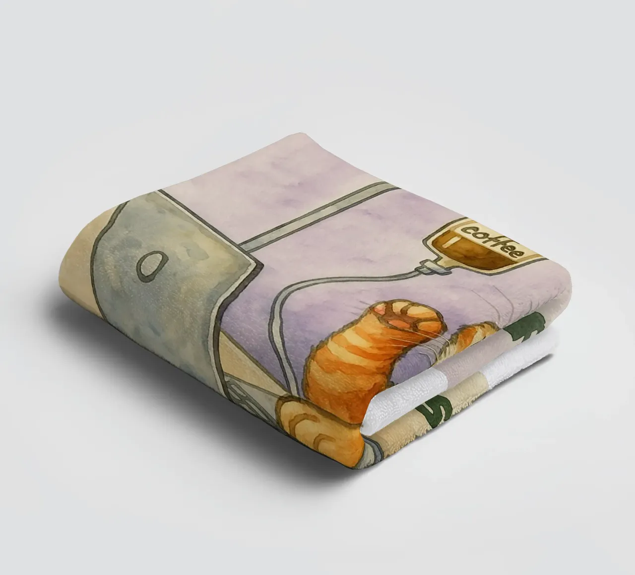 less depreso more espresso cat drawing towel by Botania