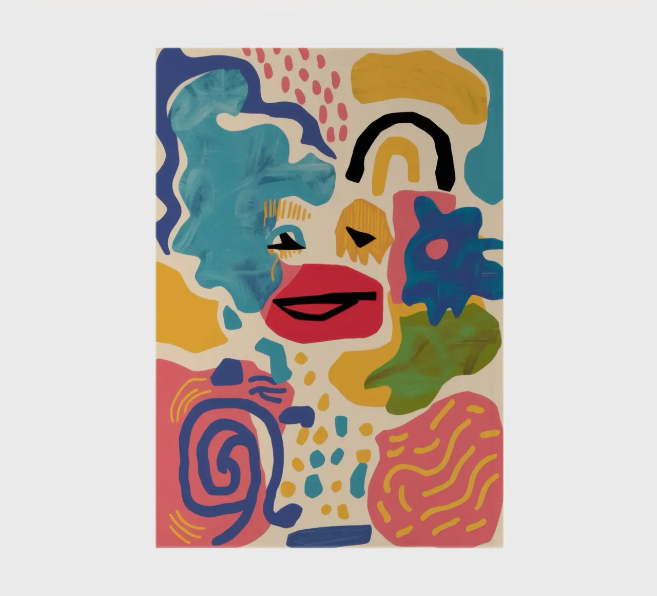 Playful Face Abstract notebook by Obs Canvas