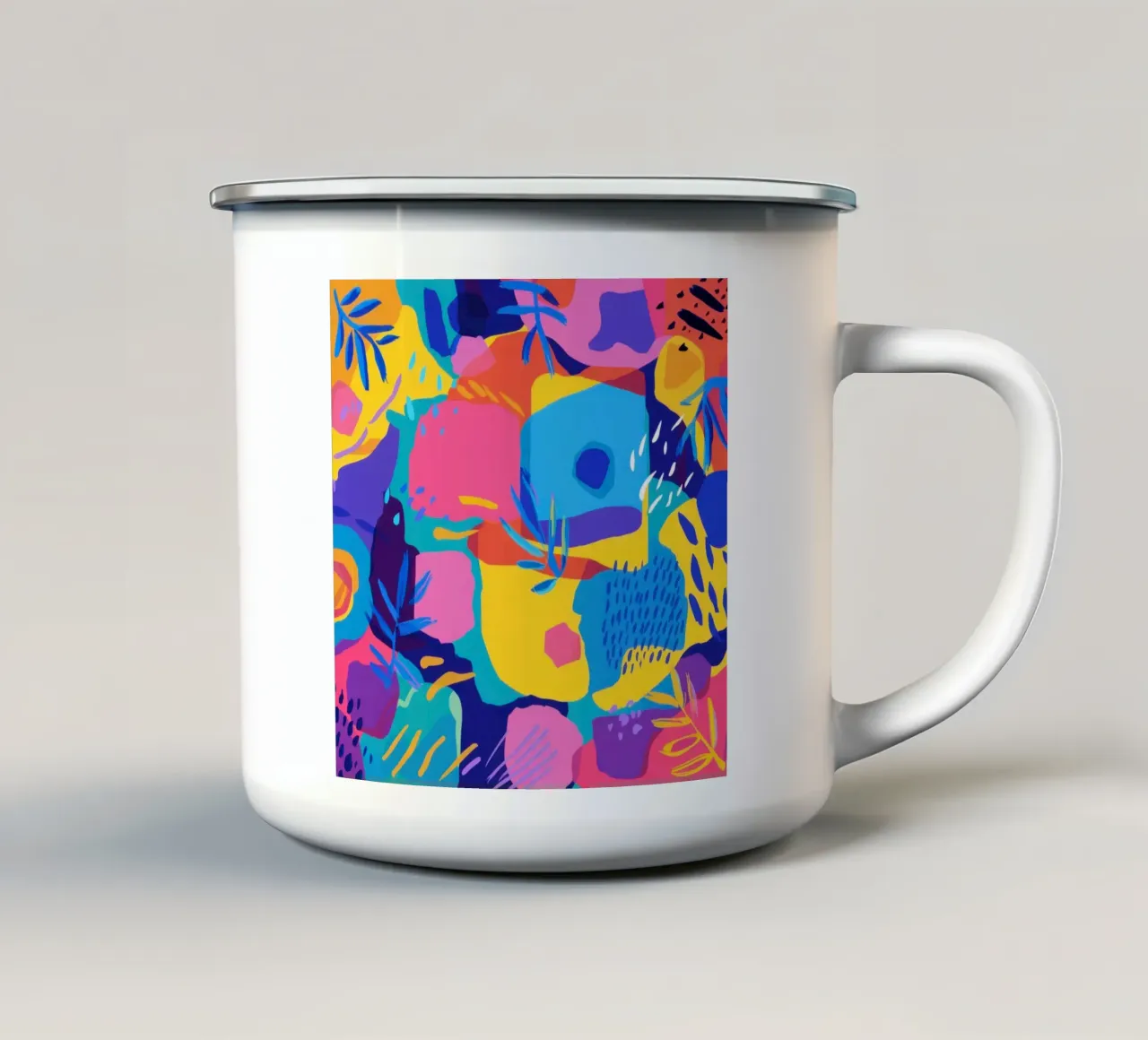 Rivolta astratta dei colori tazza in smalto da Thistle Bloom