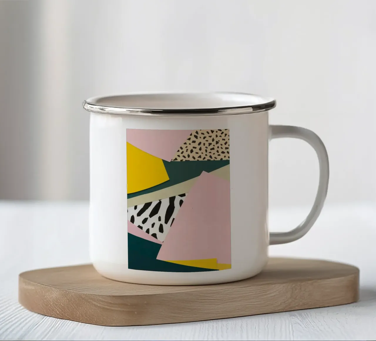 Collage in stile Memphis tazza in smalto da Thistle Bloom