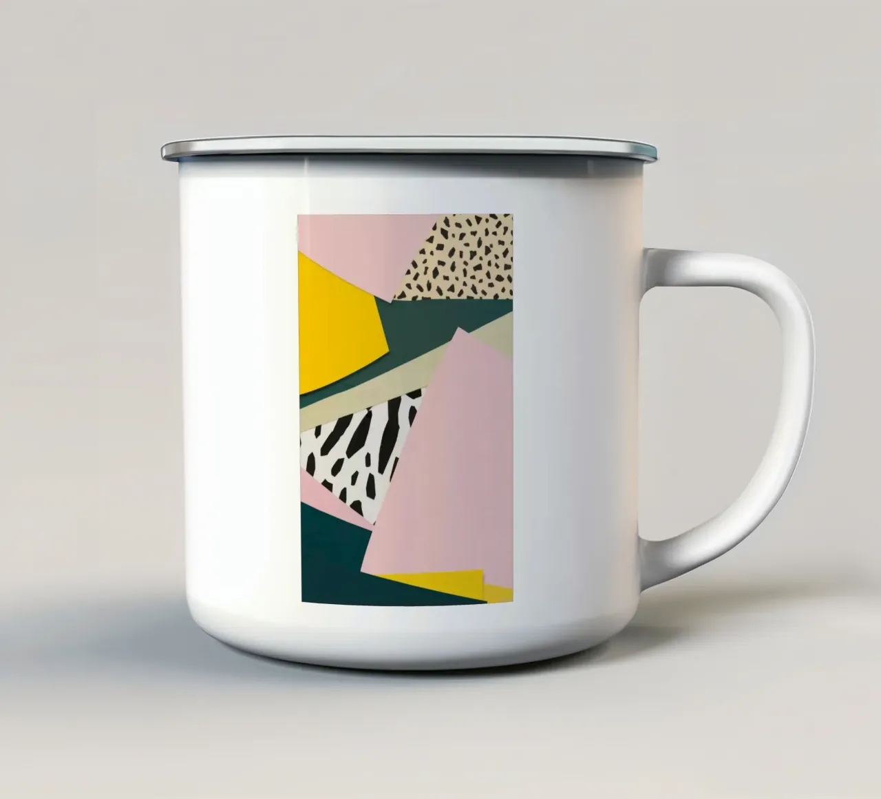 Collage in stile Memphis tazza in smalto da Thistle Bloom