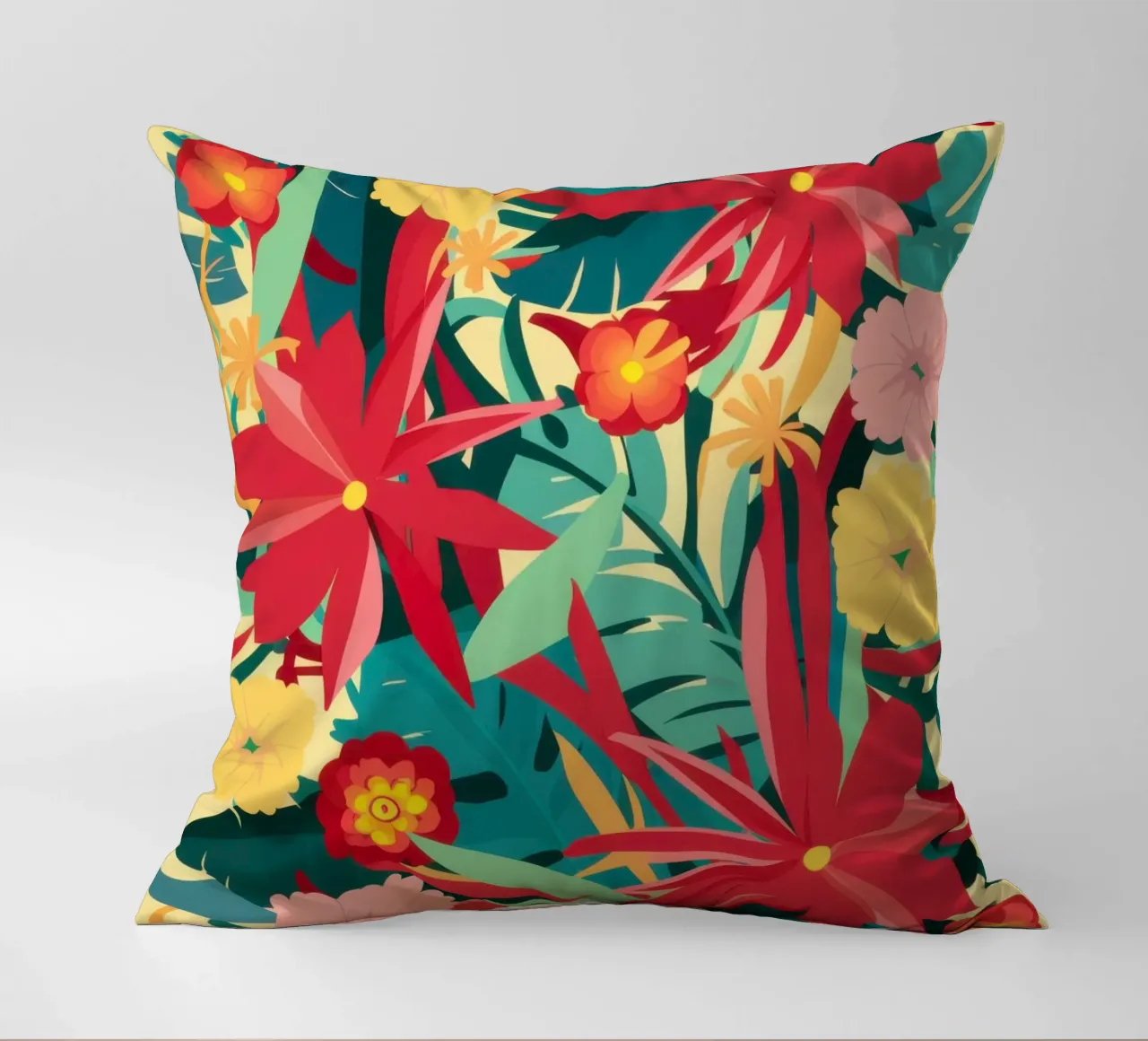 Giungla cremisi in fiore cuscino da Frosh Pallete