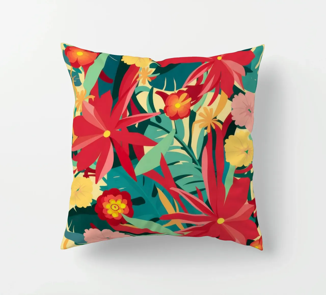 Giungla cremisi in fiore cuscino da Frosh Pallete