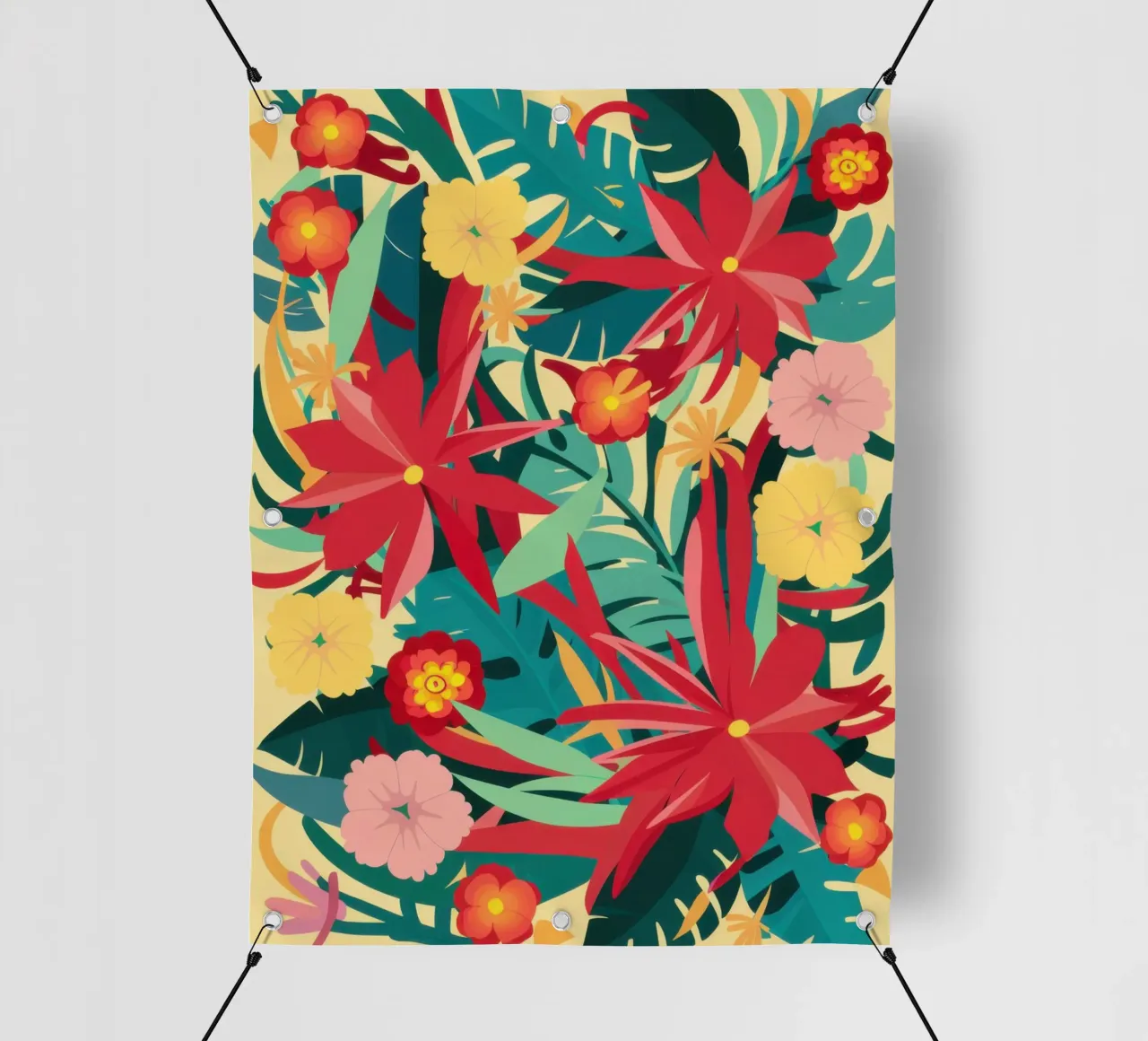 Giungla cremisi in fiore telo in pvc da Frosh Pallete
