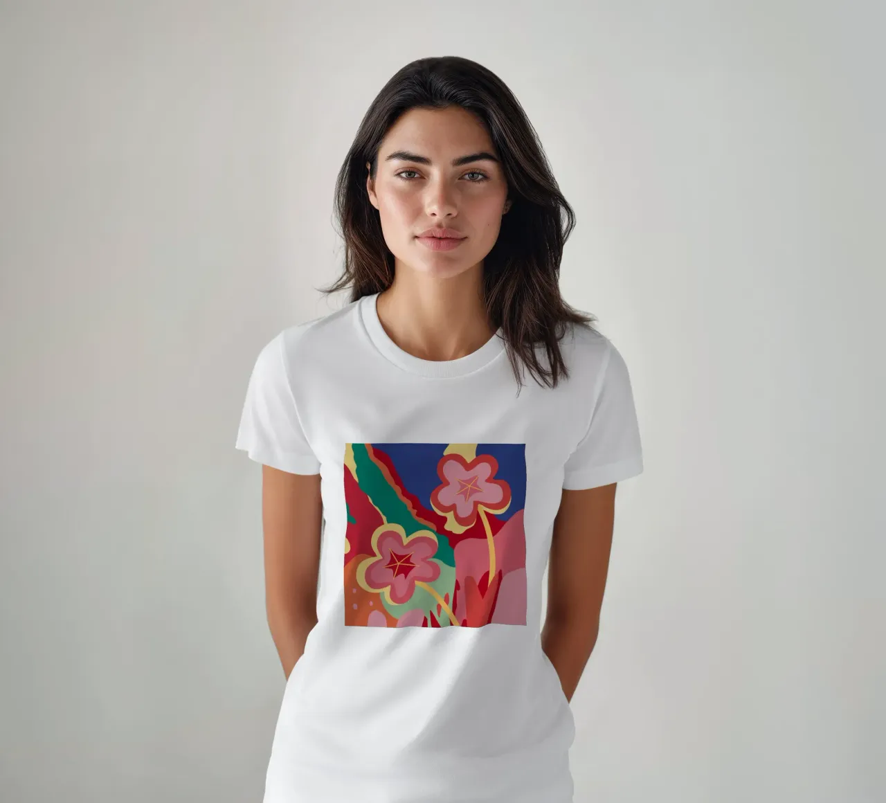 Fiori semplici e retrò t-shirt da Line Fable