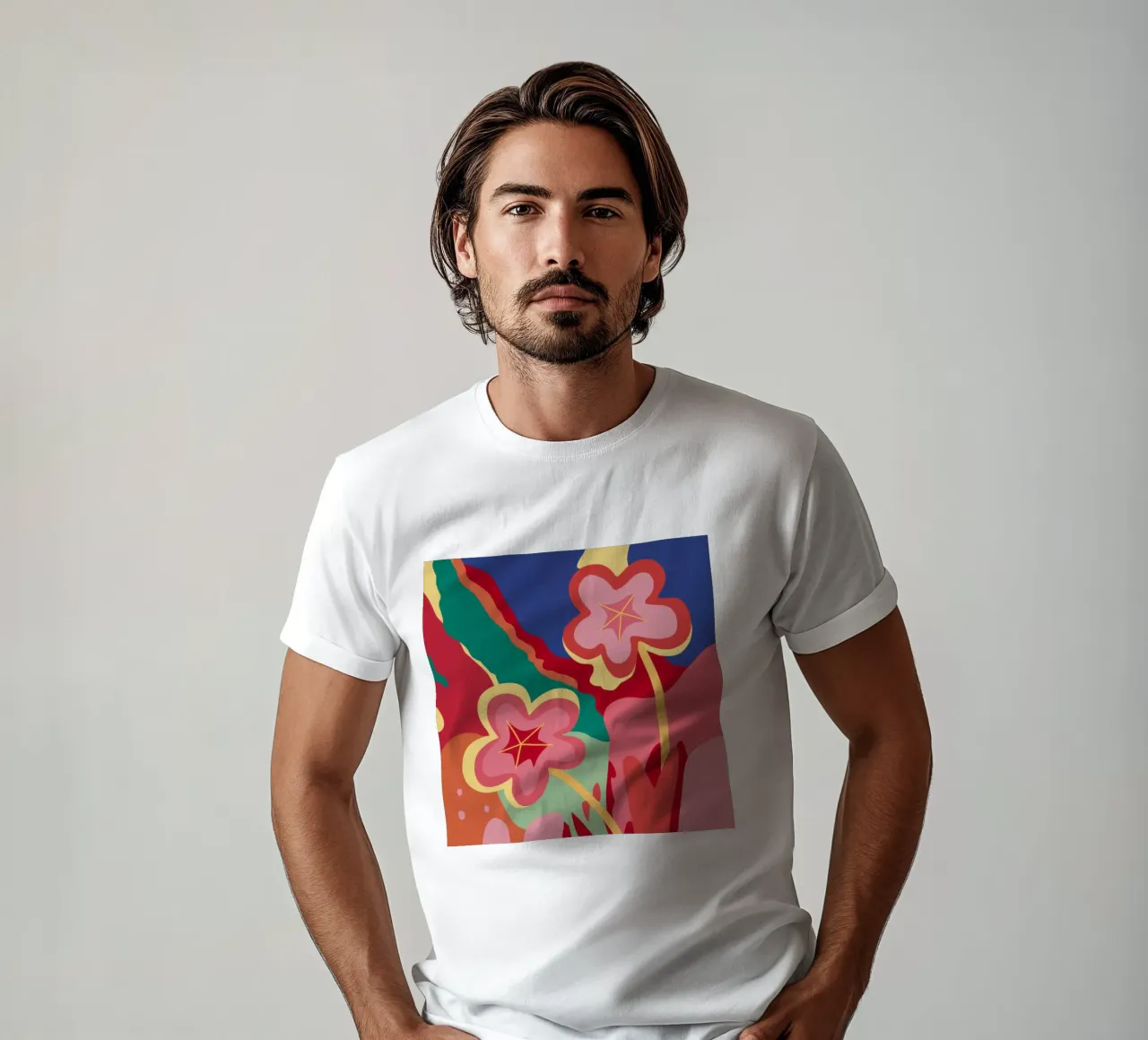 Fiori semplici e retrò t-shirt da Line Fable