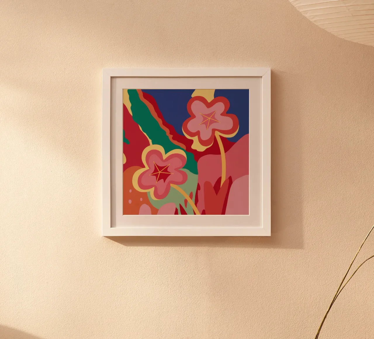 Fiori semplici e retrò poster da Line Fable