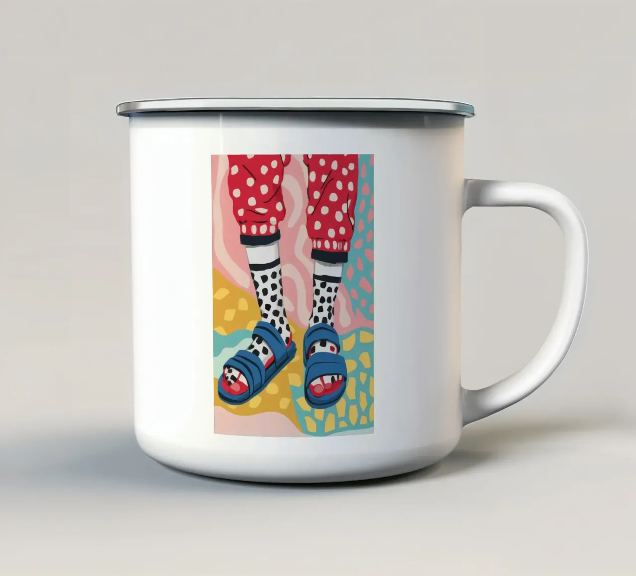 Calzini a pois funky tazza in smalto da Thistle Bloom
