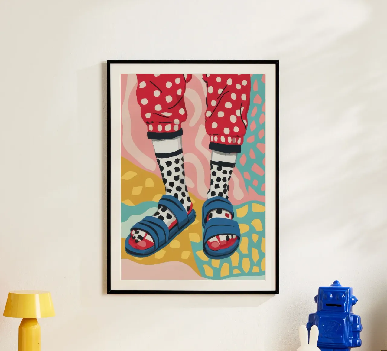 Calzini a pois funky poster con telaio in plastica da Thistle Bloom