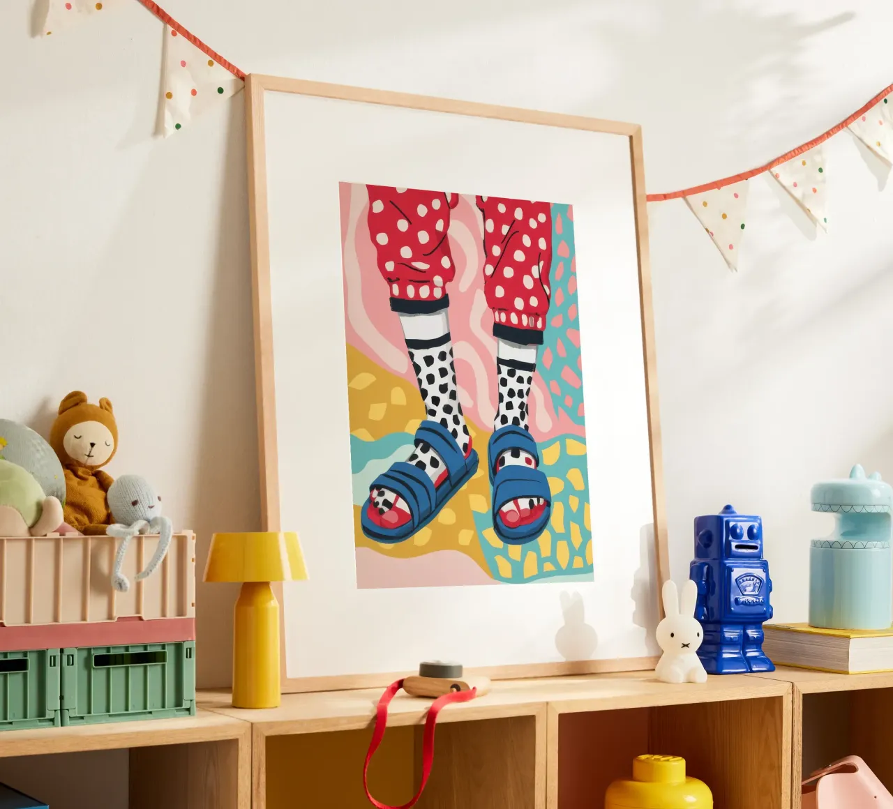 Calzini a pois funky poster con telaio in plastica da Thistle Bloom
