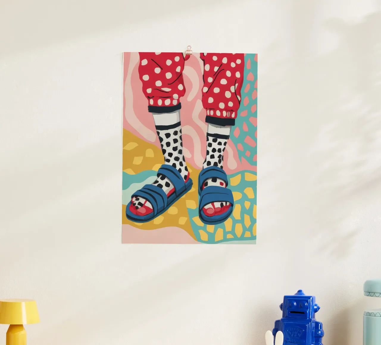 Calzini a pois funky poster con telaio in plastica da Thistle Bloom