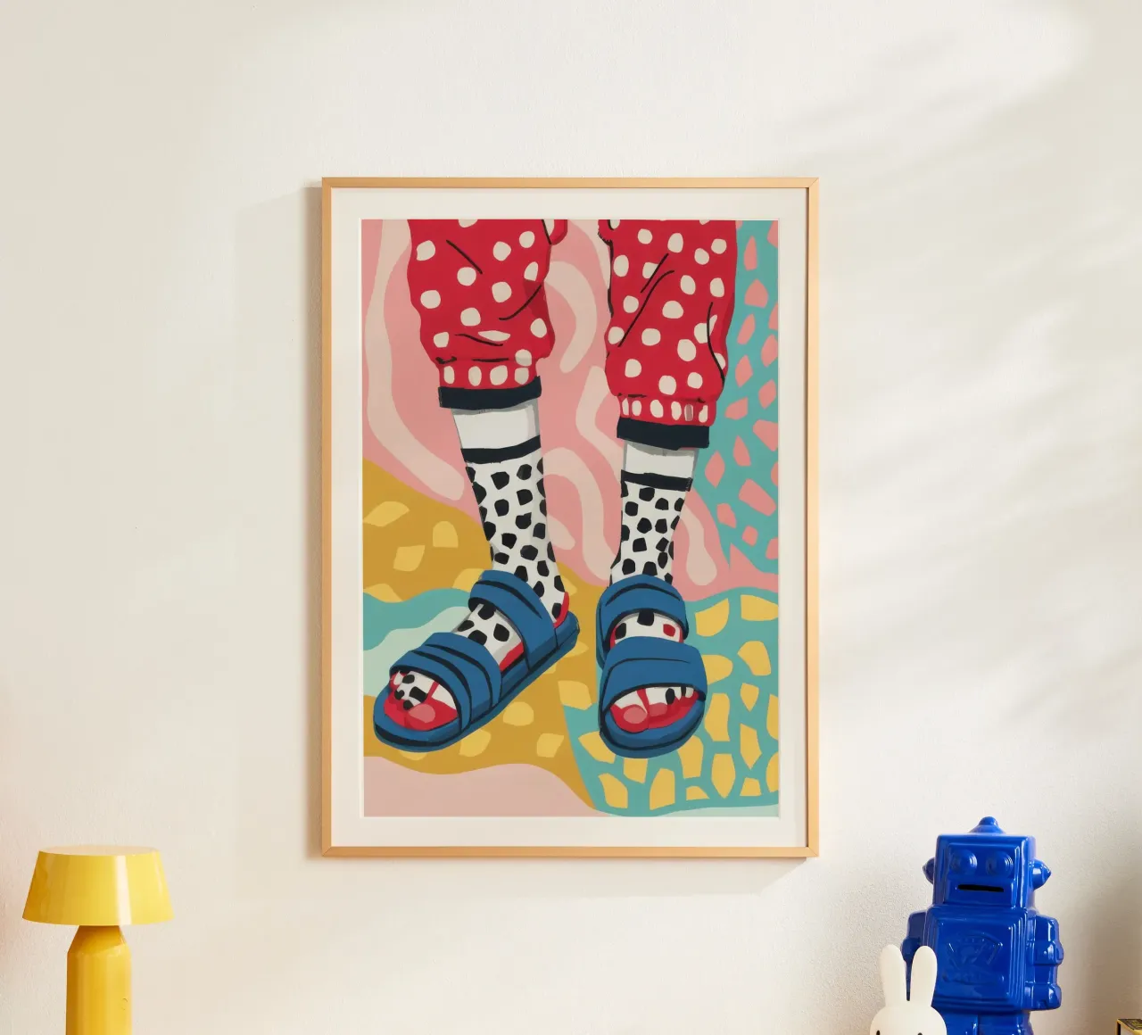 Calzini a pois funky poster con telaio in plastica da Thistle Bloom