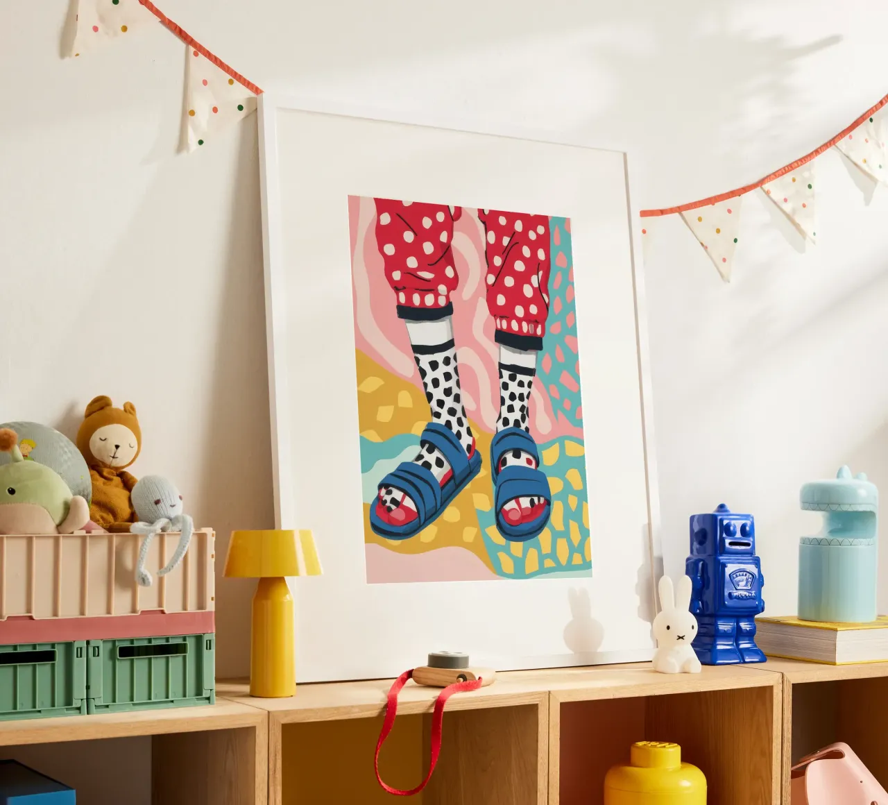Calzini a pois funky poster con telaio in plastica da Thistle Bloom