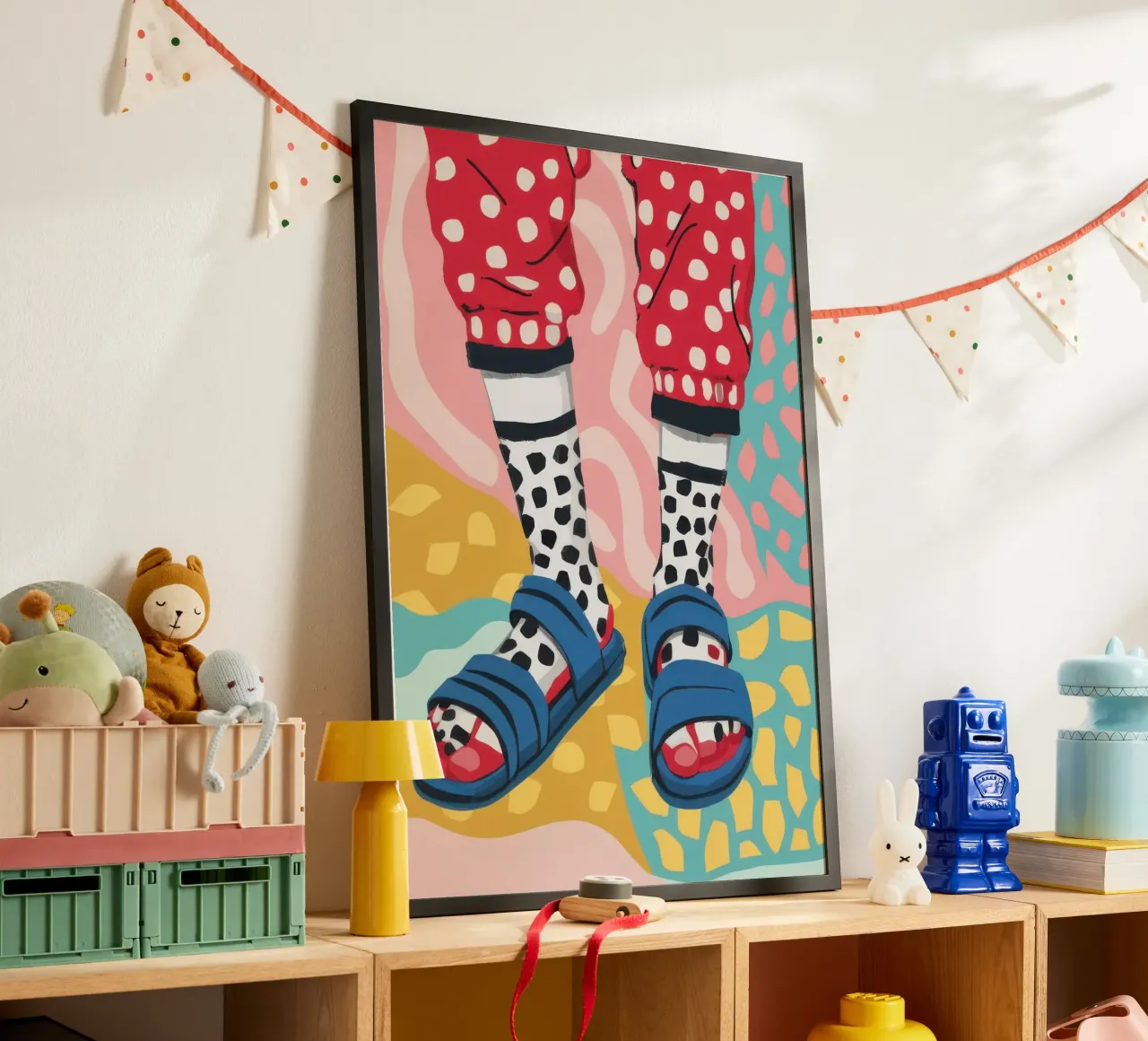 Calzini a pois funky poster con telaio in plastica da Thistle Bloom