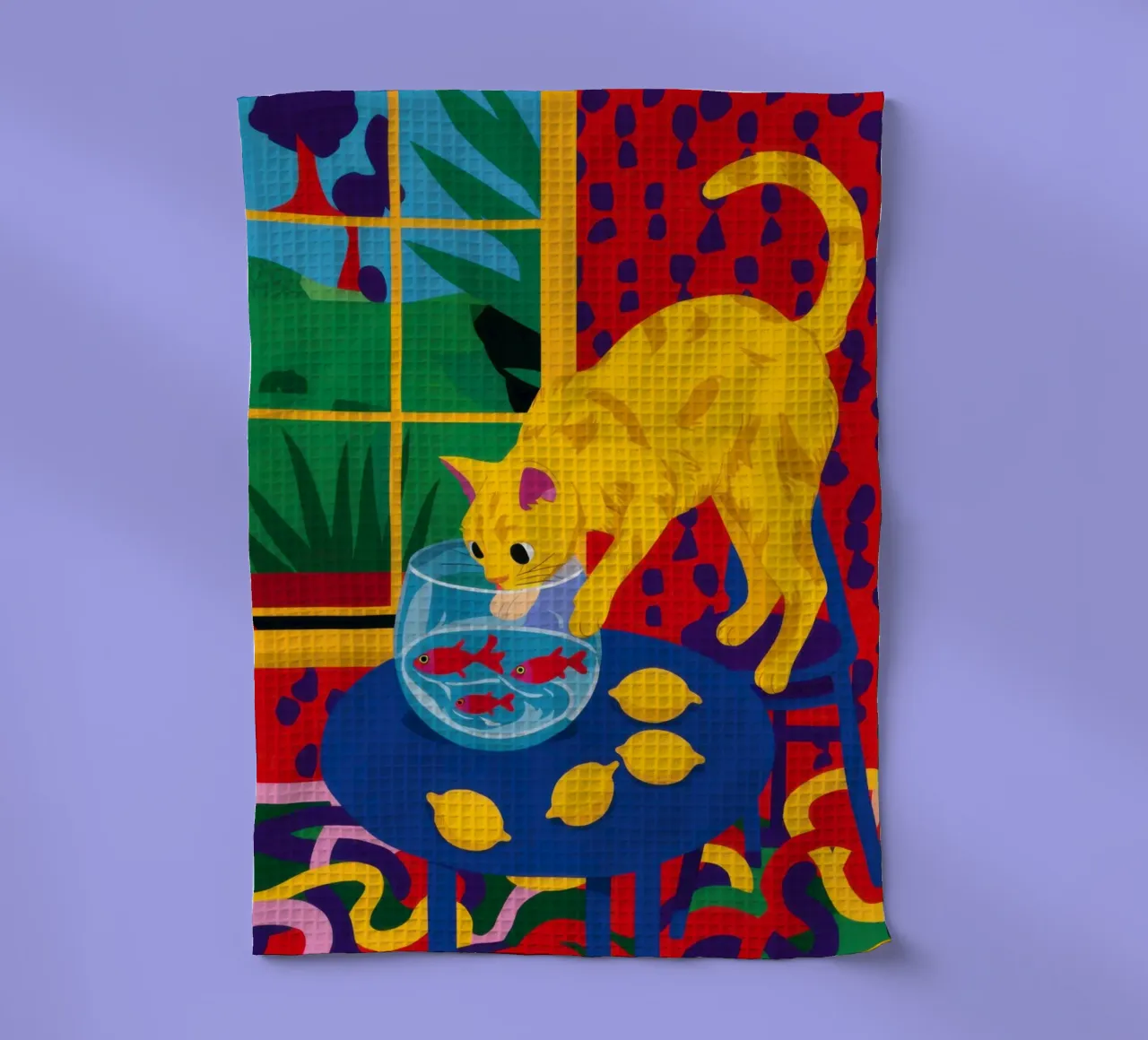 Curiosité du chat jaune torchon de Obs Canvas