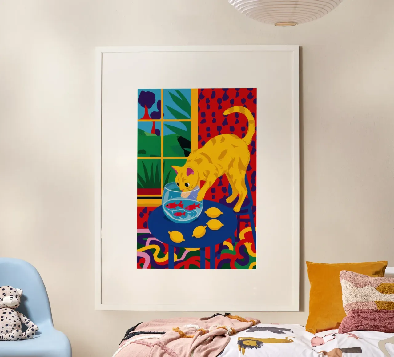 Gatto giallo Curiosità poster da Obs Canvas