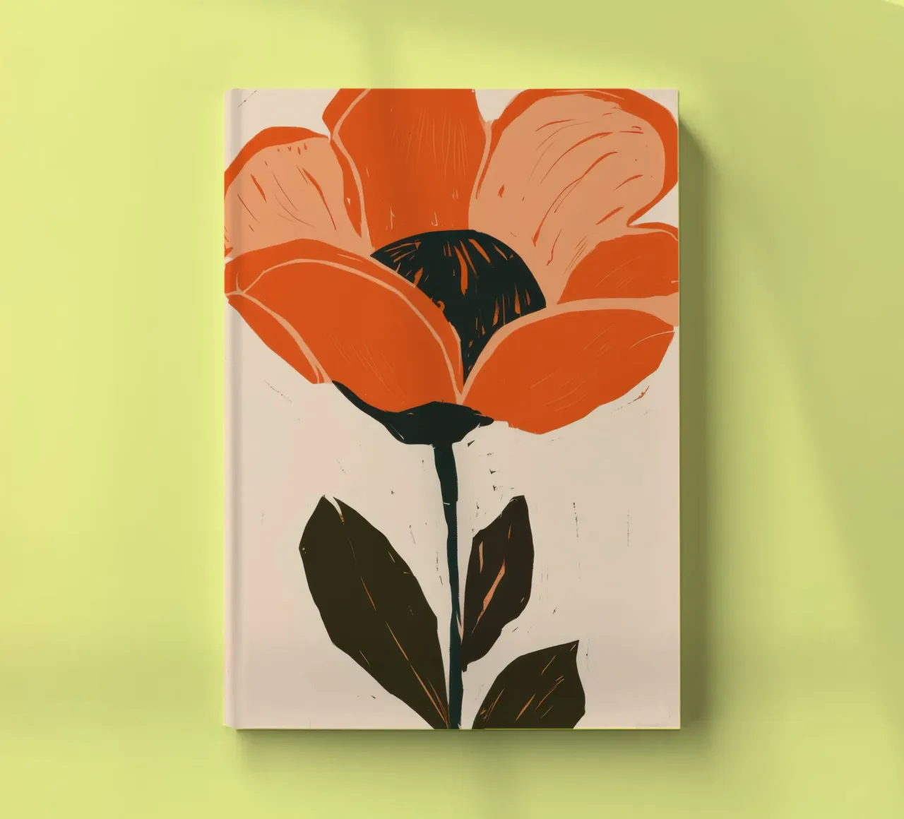Kühnes Orange Bloom Notizbuch von Line Fable