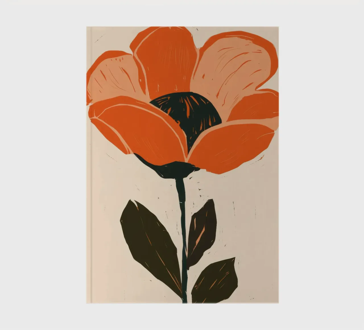 Kühnes Orange Bloom Notizbuch von Line Fable