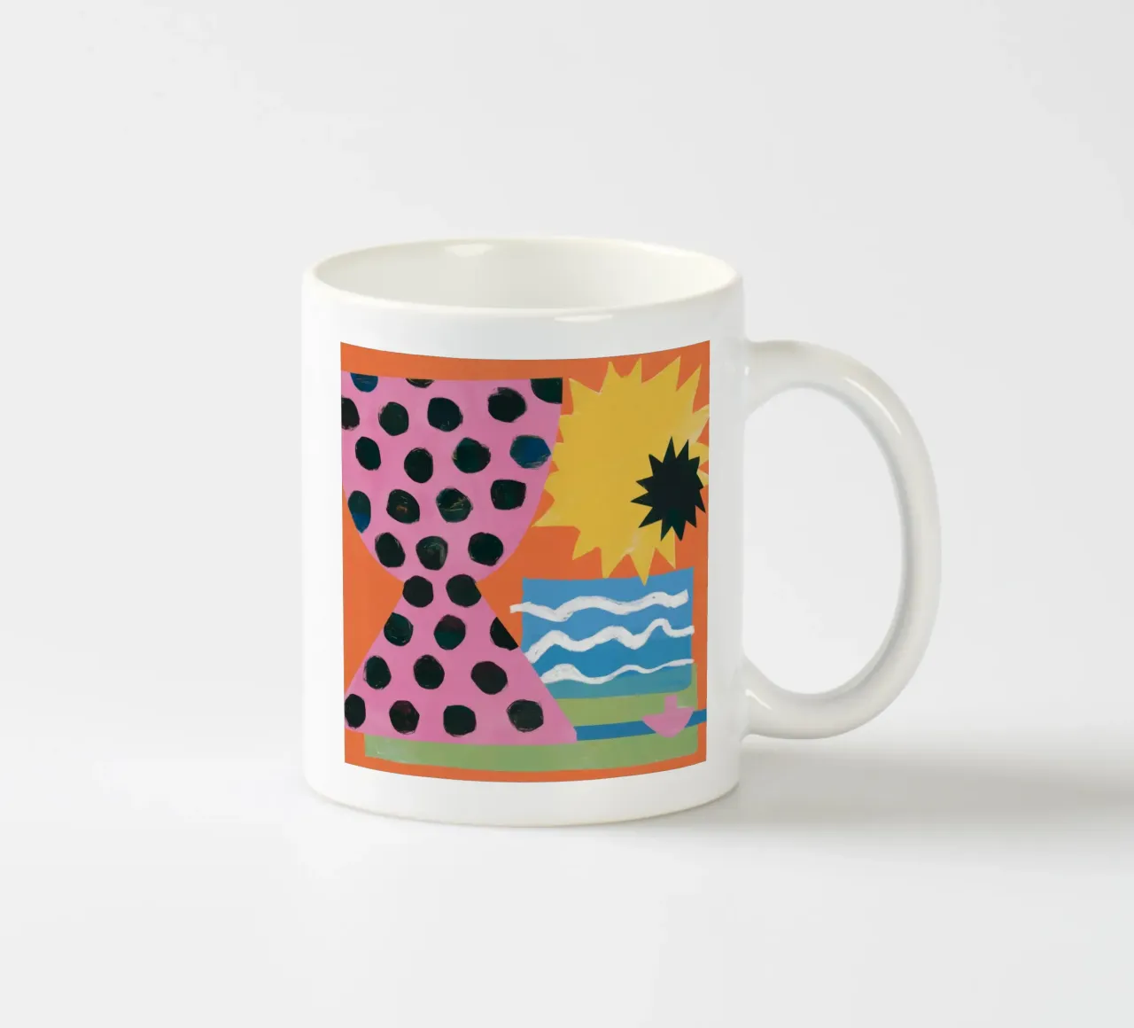 Forme astratte del sole tazza in ceramica da Thistle Bloom