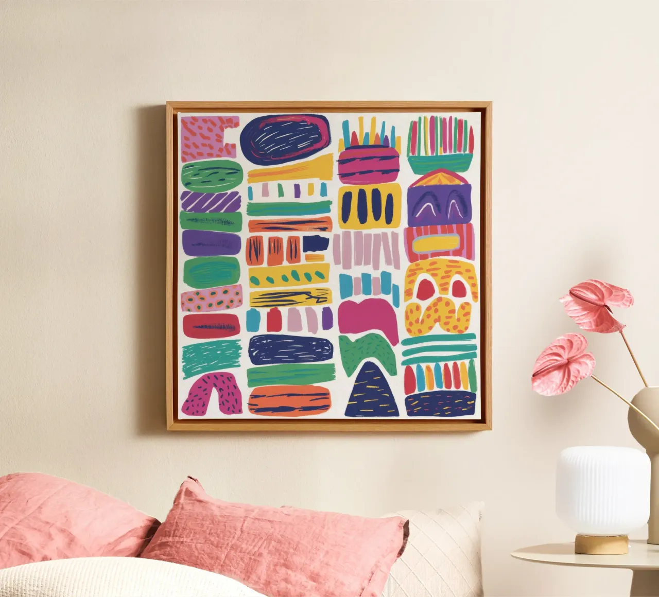 Creative Block Party canvas with Floater frame by Thistle Bloom