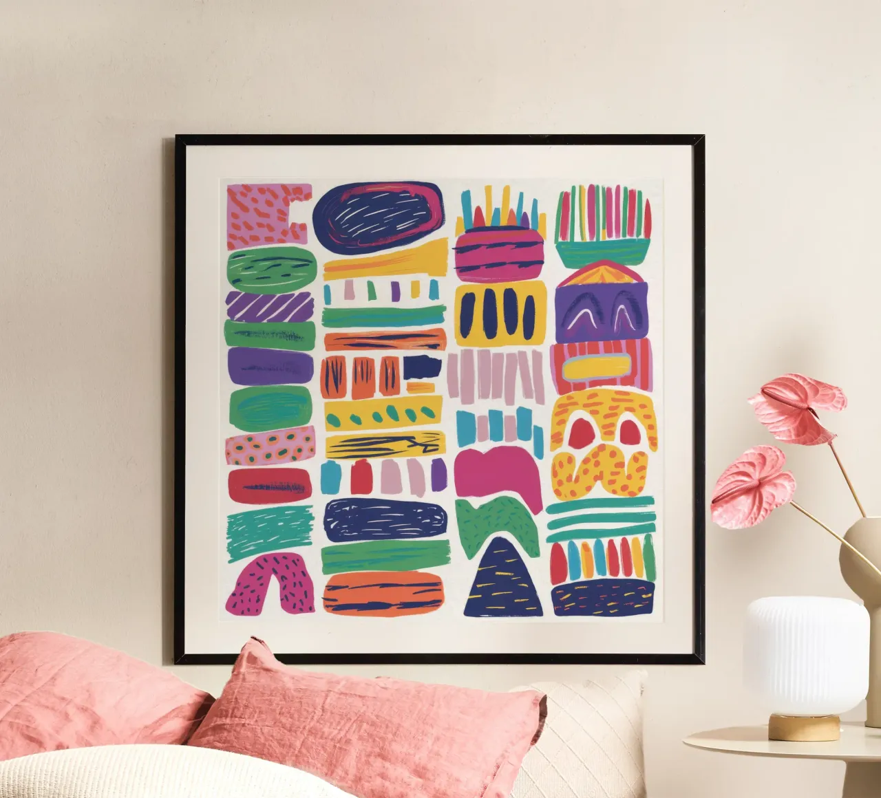 Block Party creativo poster con telaio in legno da Thistle Bloom