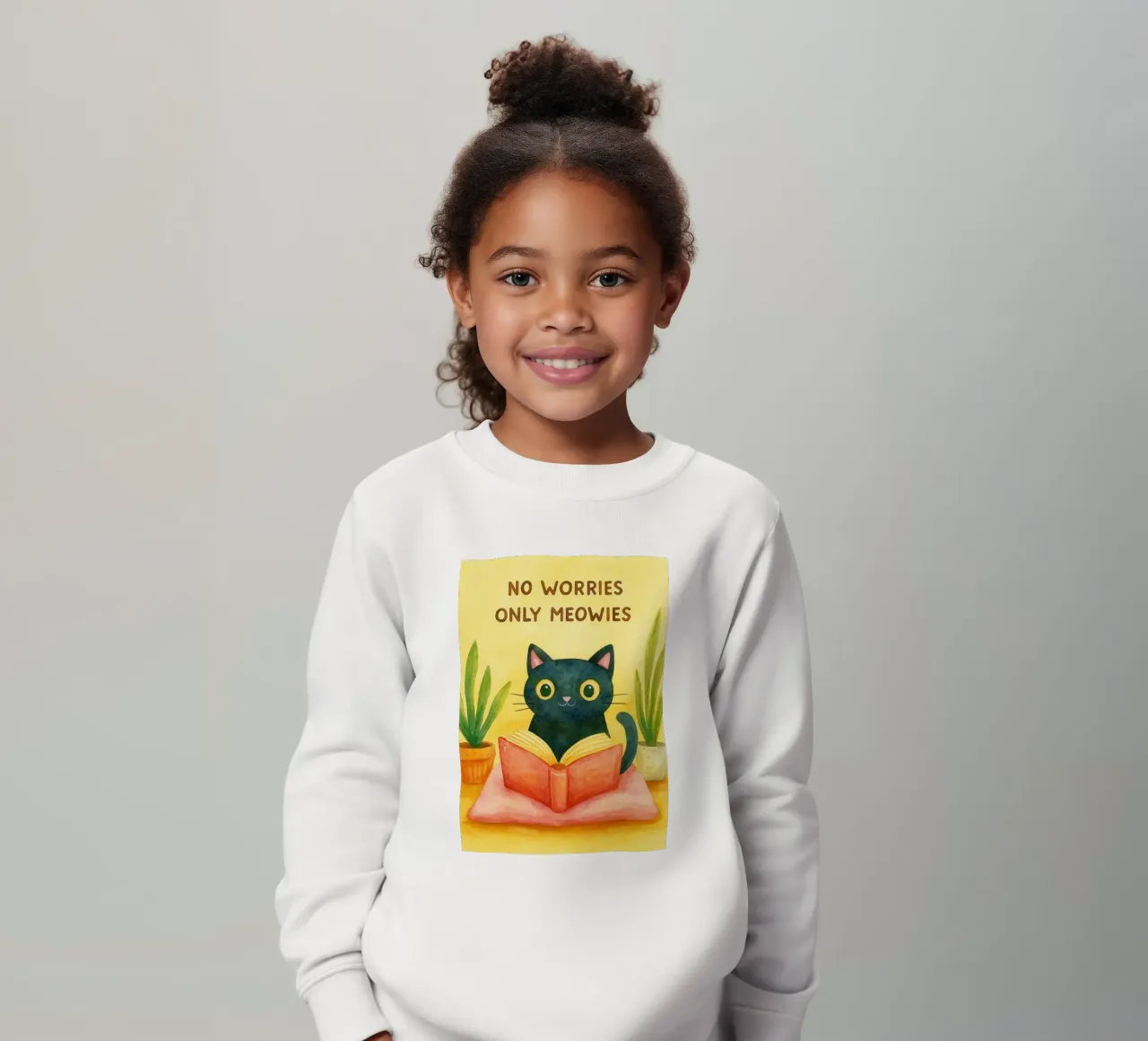 no worries only meowies cat drawing sudadera para niño de Botania