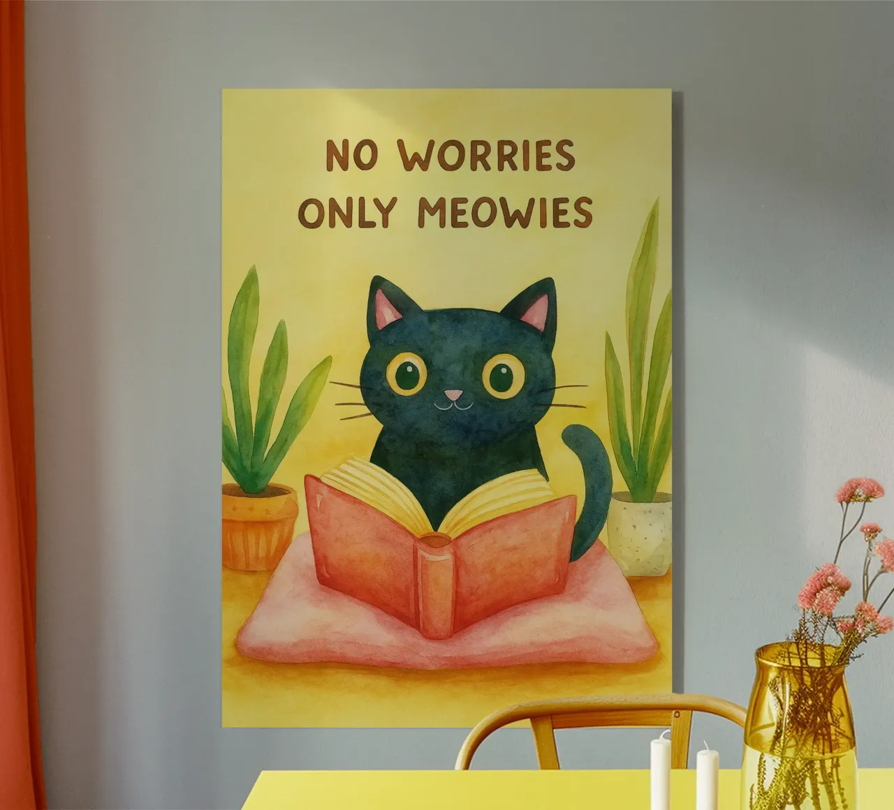 no worries only meowies cat drawing metacrilato de Botania