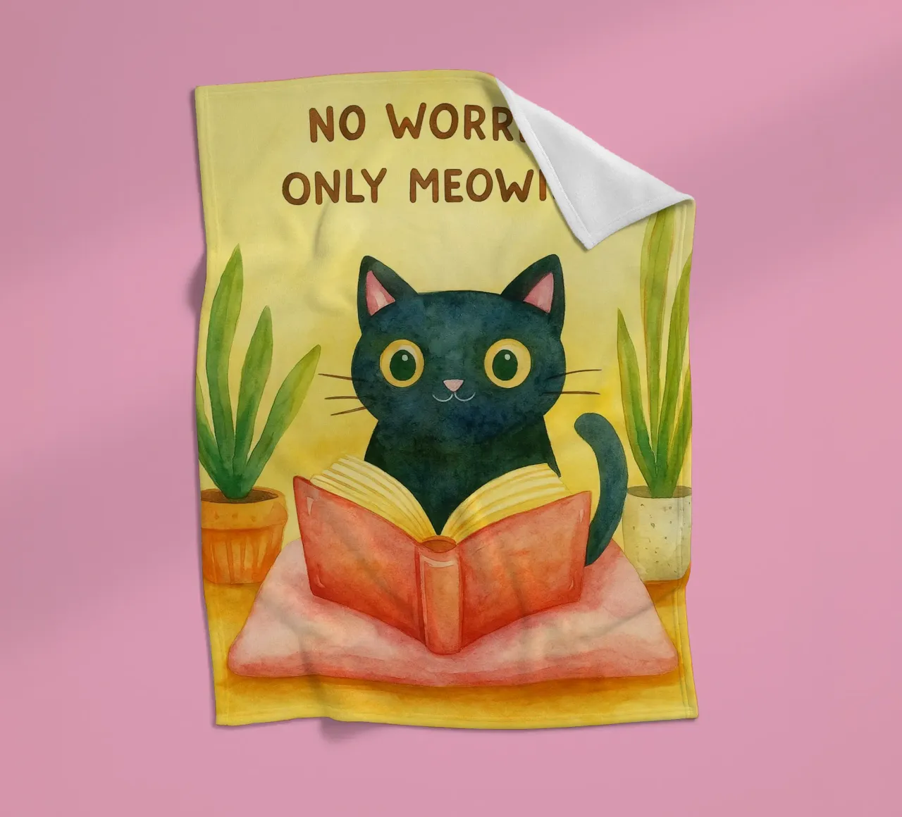Nessun problema, solo un disegno di gatti miagolanti coperta in pile da Botania
