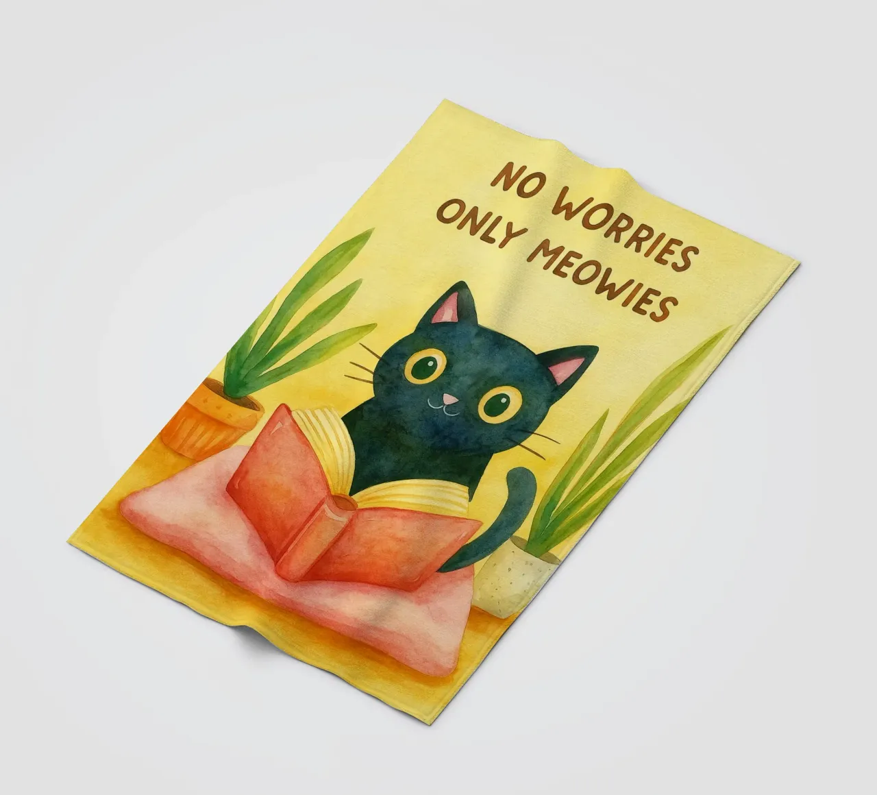 Nessun problema, solo un disegno di gatti miagolanti coperta in pile da Botania