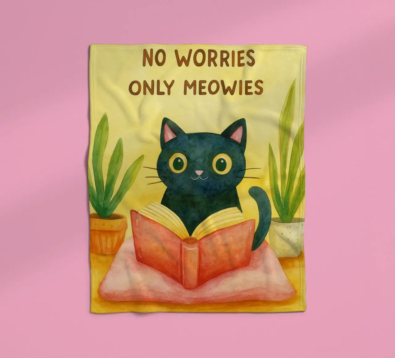 Nessun problema, solo un disegno di gatti miagolanti coperta in pile da Botania