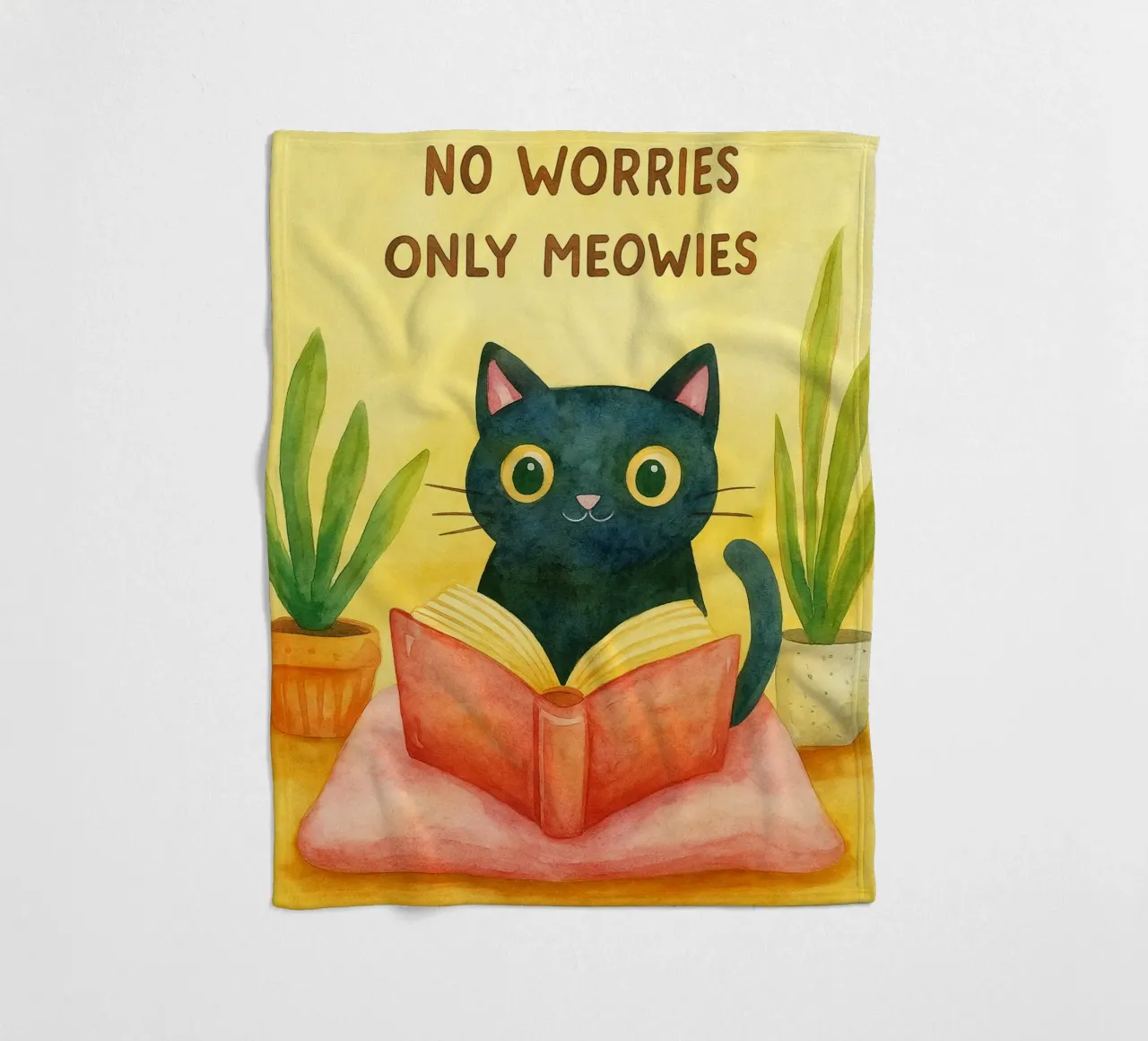 Nessun problema, solo un disegno di gatti miagolanti coperta in pile da Botania