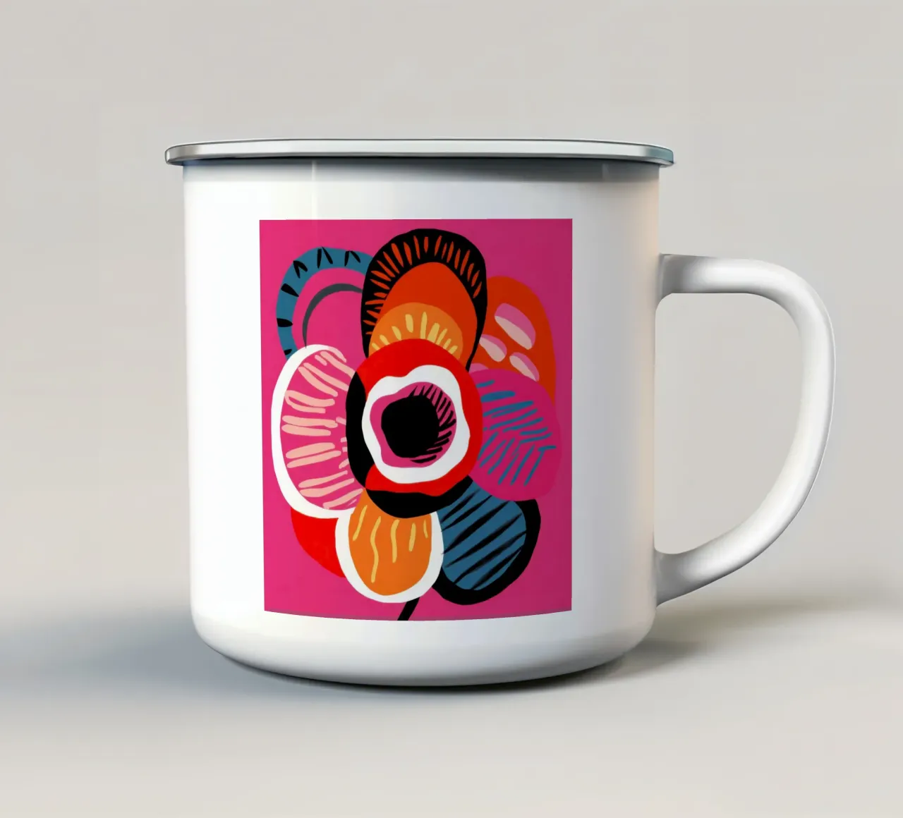 Fiore astratto in grassetto tazza in smalto da Frosh Pallete
