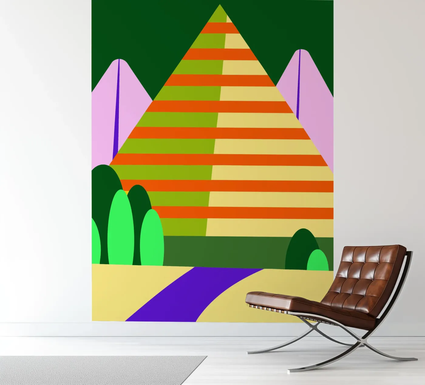 berg vector fotobehang van Botania