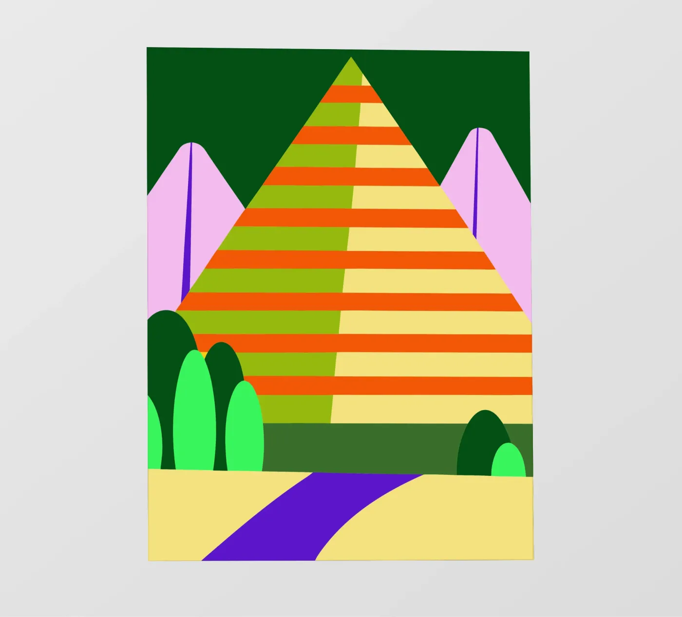 berg vector fotobehang van Botania
