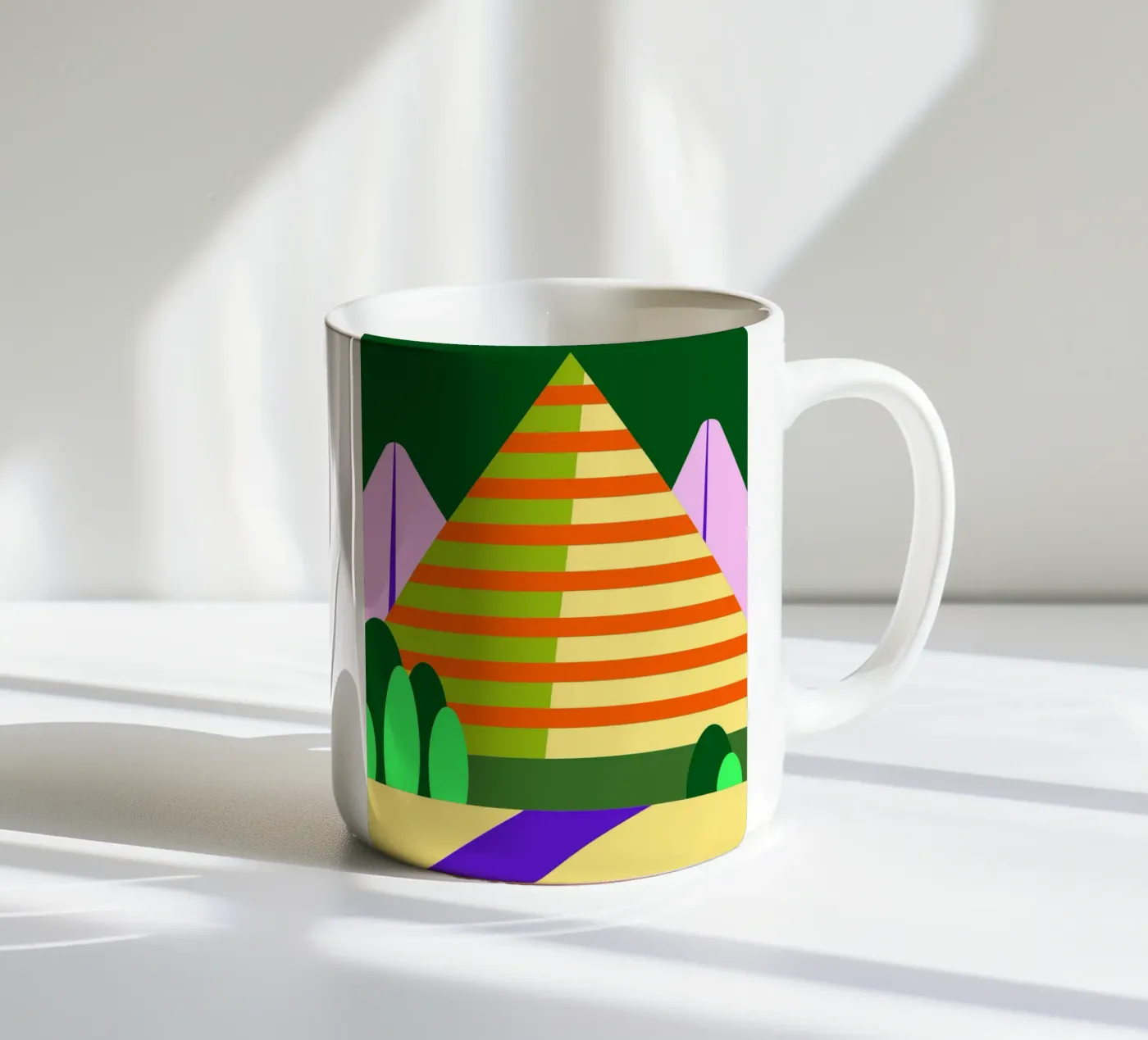 vettore montagna tazza in ceramica da Botania